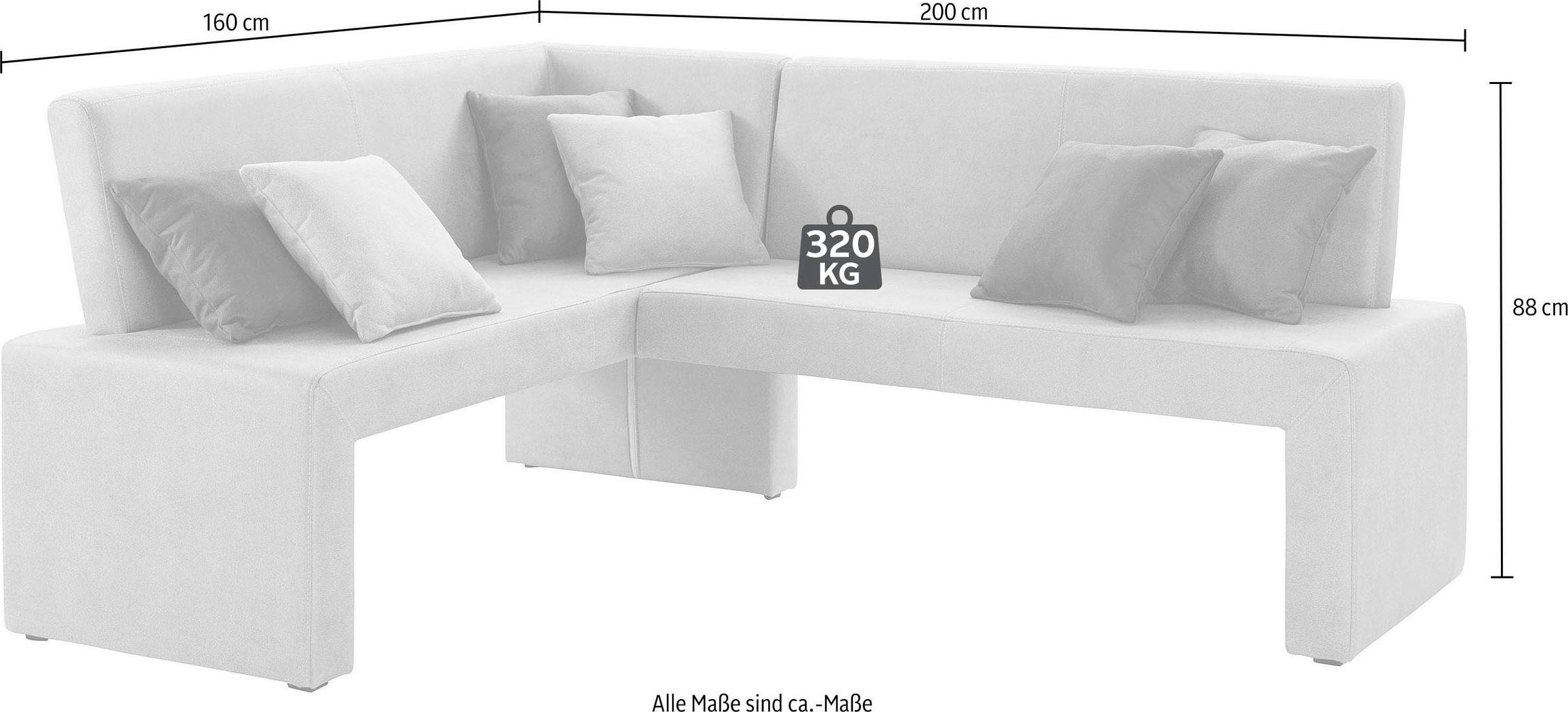 Home affaire Eckbank »Barcelona« In verschiedenen Stoffen und Farben