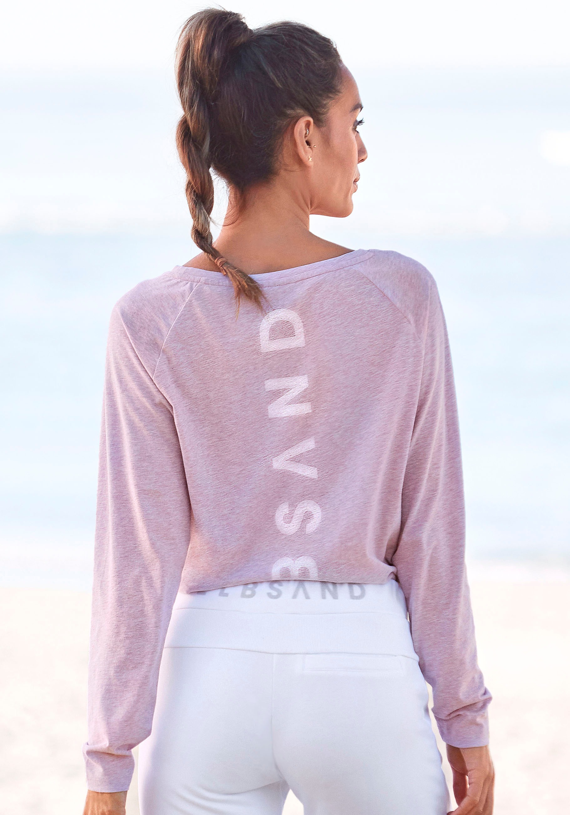 Image of Elbsand Longsleeve "Tira" mit Logodruck hinten, Langarmshirt, sportlich-casual