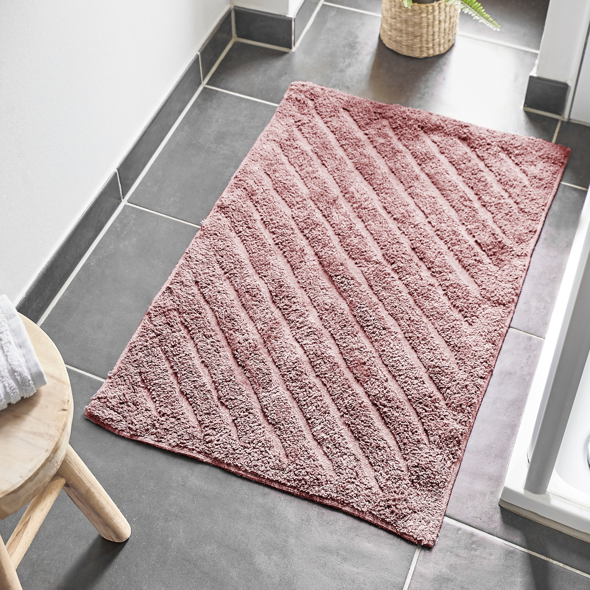 Andiamo Badematte »Havanna, 50x80 cm«, fussbodenheizungsgeeignet-schnell trocknend, Badteppich, Uni Farben, Hoch-Tief Effekt, verschiedene Designs