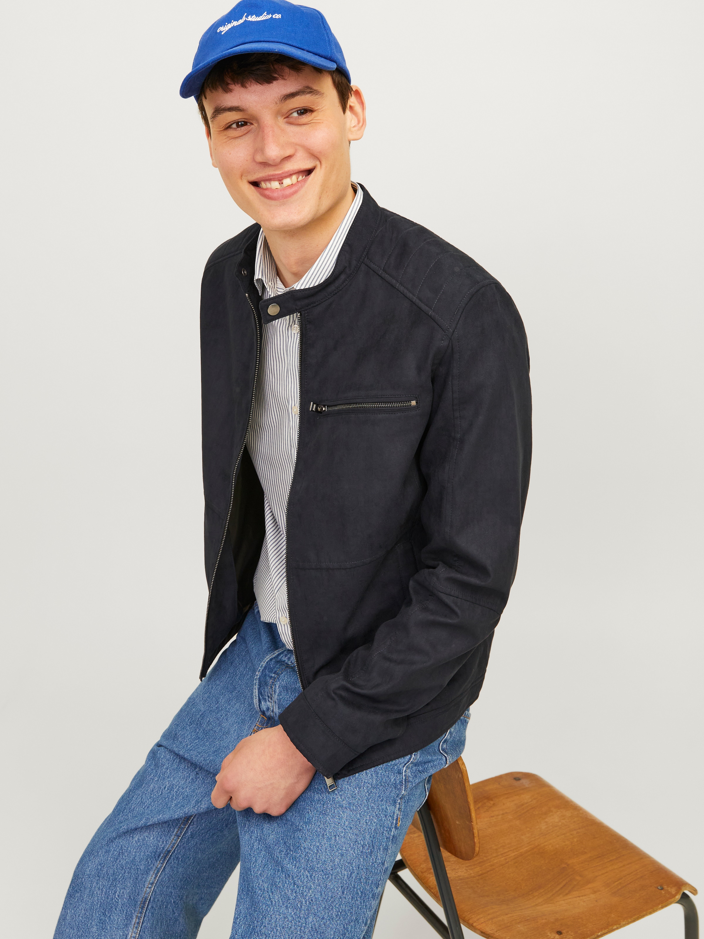 Jack & Jones Veste de motard »JJEDYLAN mit wasserabweisender Funktion« ohne Kapuze unifarben, modisch, regular fit, Polyester
