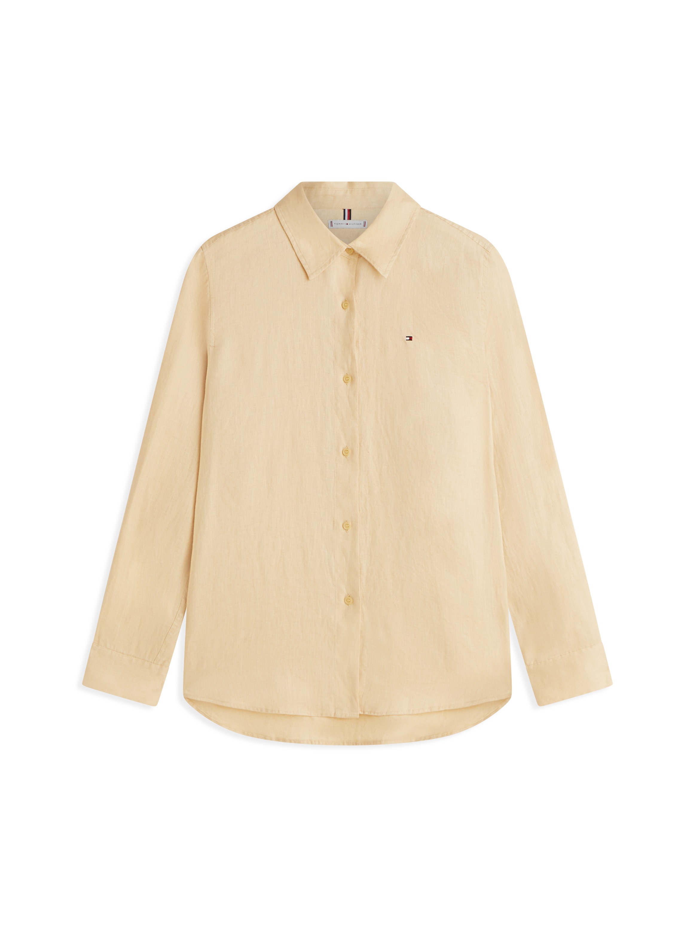 Tommy Hilfiger Blouse chemise »ESS LINEN RELAXED SHIRT« avec broderie logo, lin premium rafraîchissant