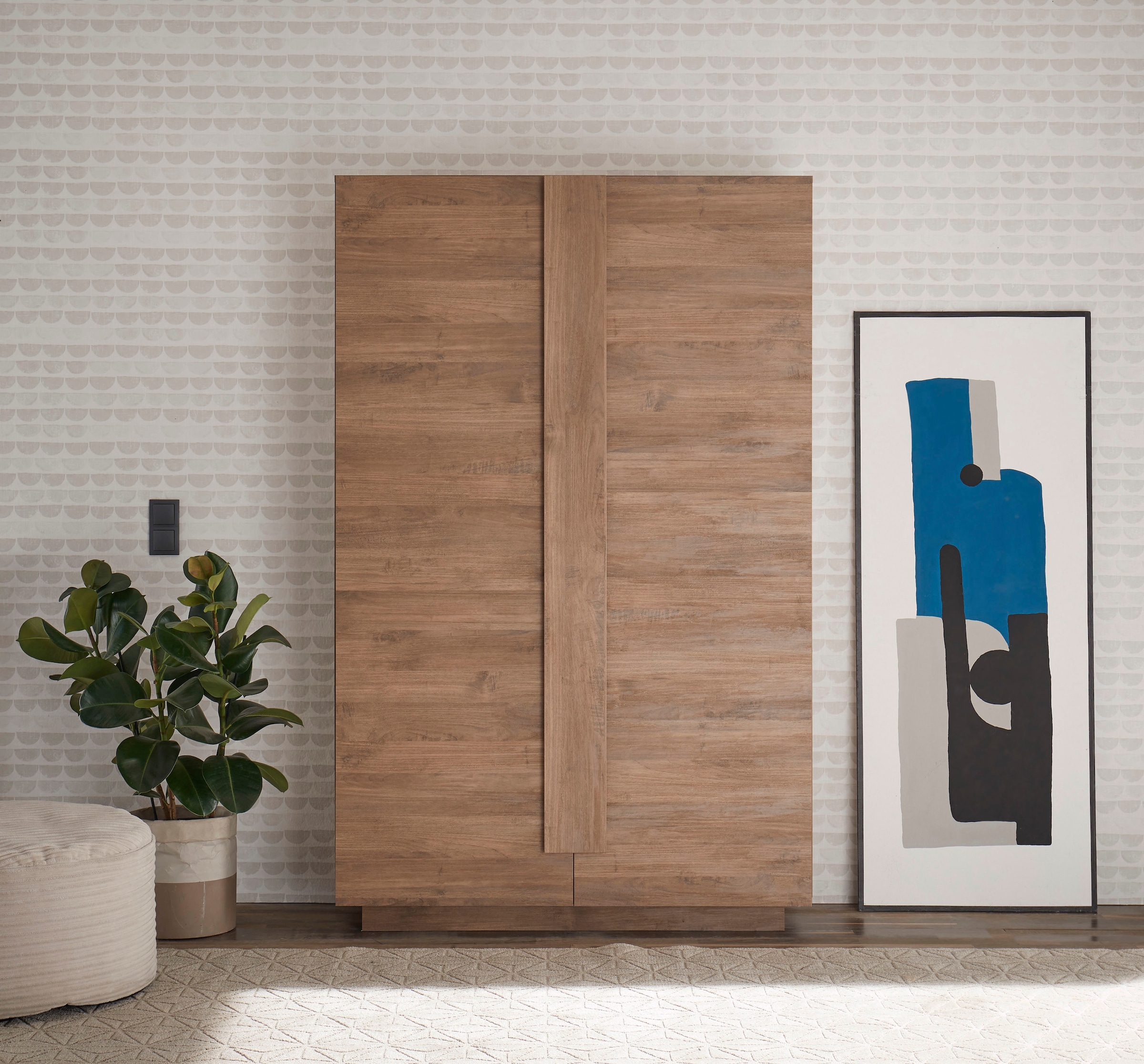 Image of Home affaire Mehrzweckschrank "Jupiter, Höhe 193 cm, Stauraumschrank 2 Türen - Soft Closing," Highboard, moderne Griffblende, FSC, cleveres Stauraumkonzept