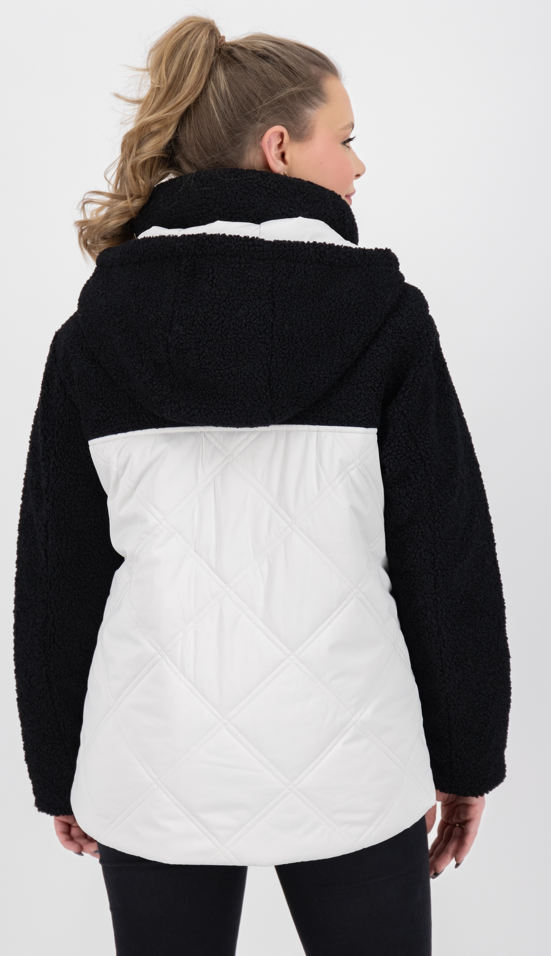 LPO Steppjacke »XAVIA WMN« mit Kapuze hochgeschlossener Kragen mit Sherpa-Fleece