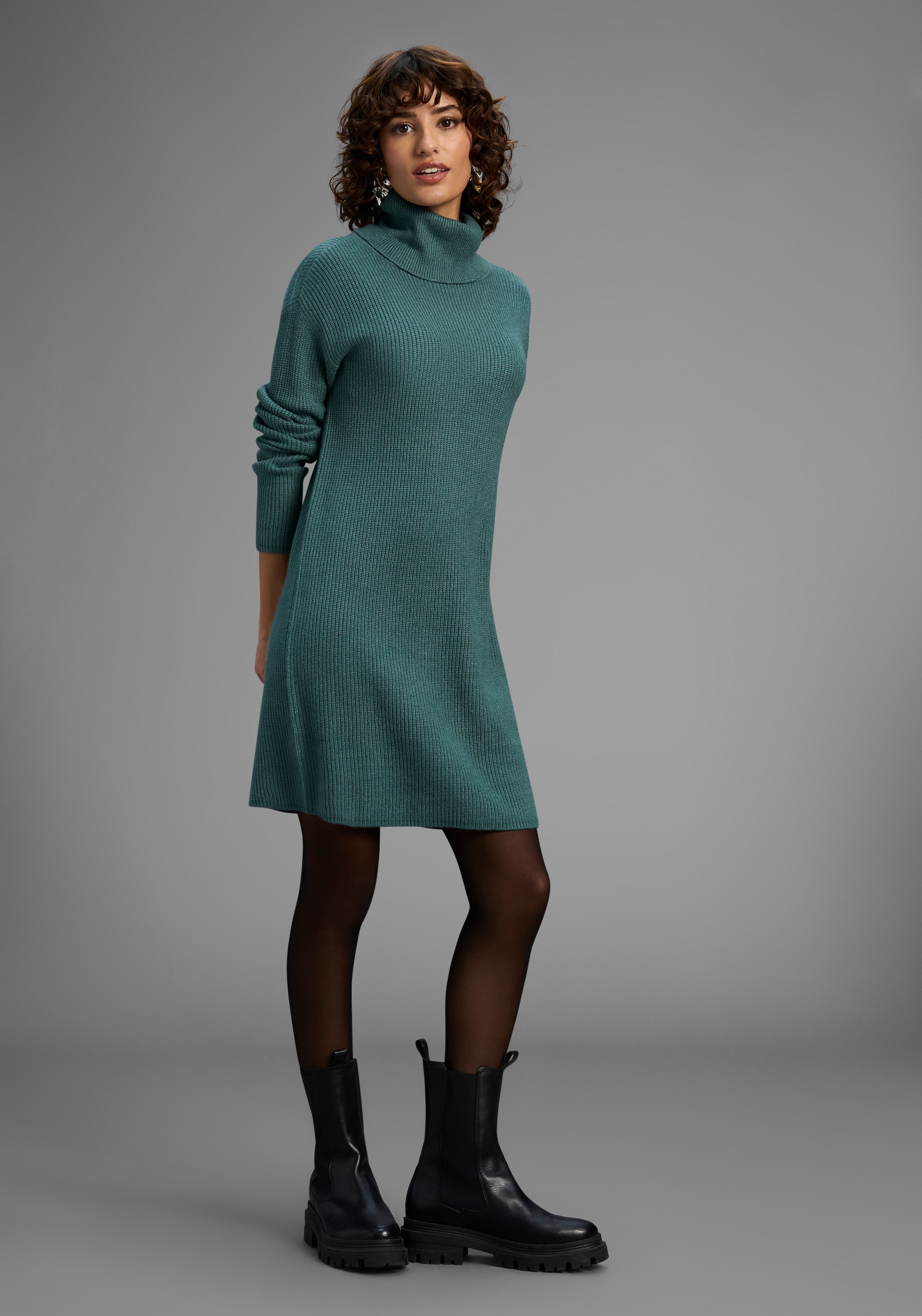 Laura Scott Strickkleid Ohne Tasche | Ohne Taschen aus Grobstrick mit Rollkragen - NEUE KOLLEKTION