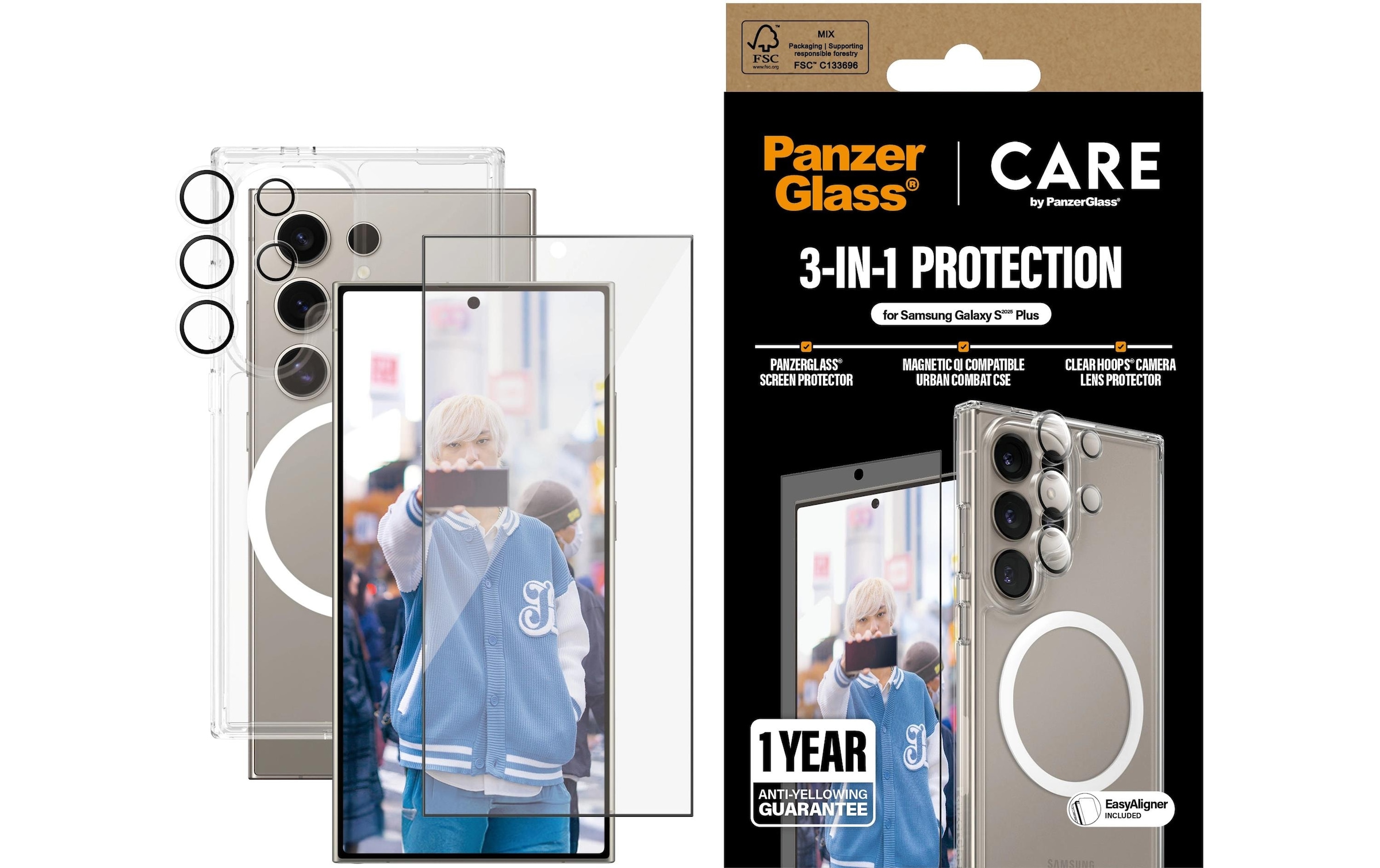 CARE by PanzerGlass Schutzfolie »3-in-1 UWF Galaxy S25 Ultra«