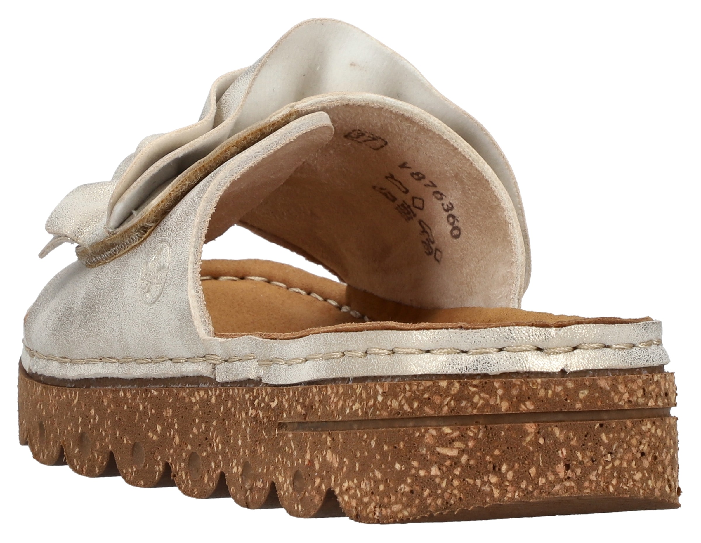 Rieker Pantolette  chaussure d'été, chaussure de plage, chausson avec semelle compensée à la mode