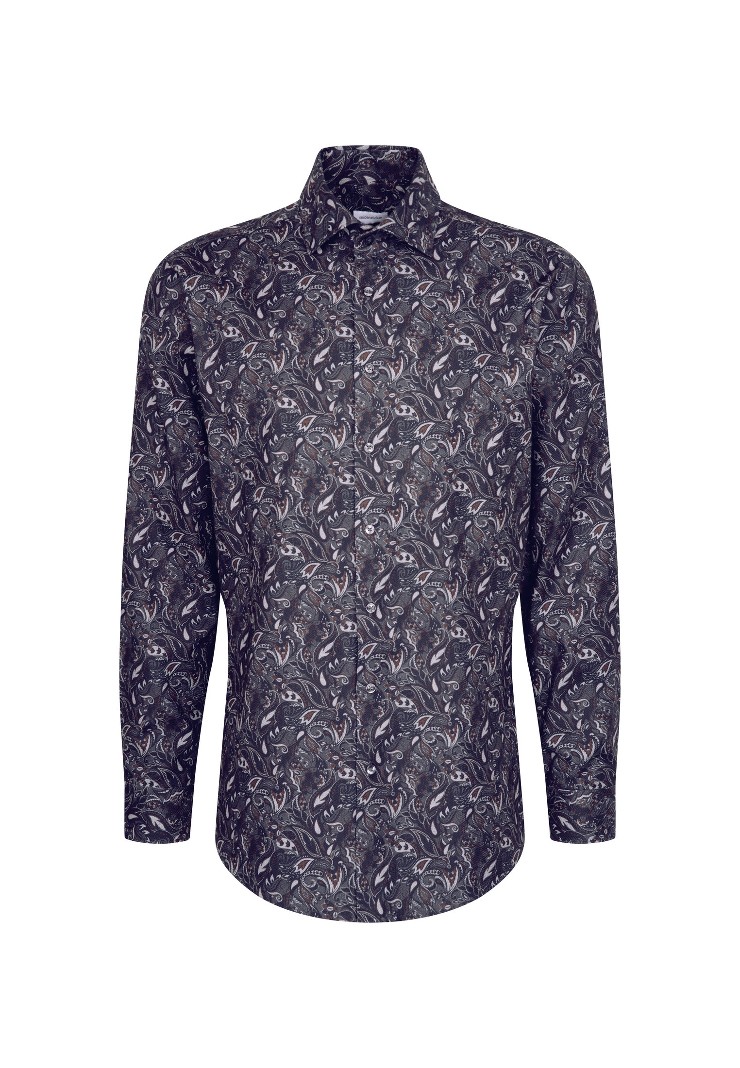 seidensticker Chemise en flanelle »Schwarze Rose« Regular 1/1 Kentkragen Geblümt