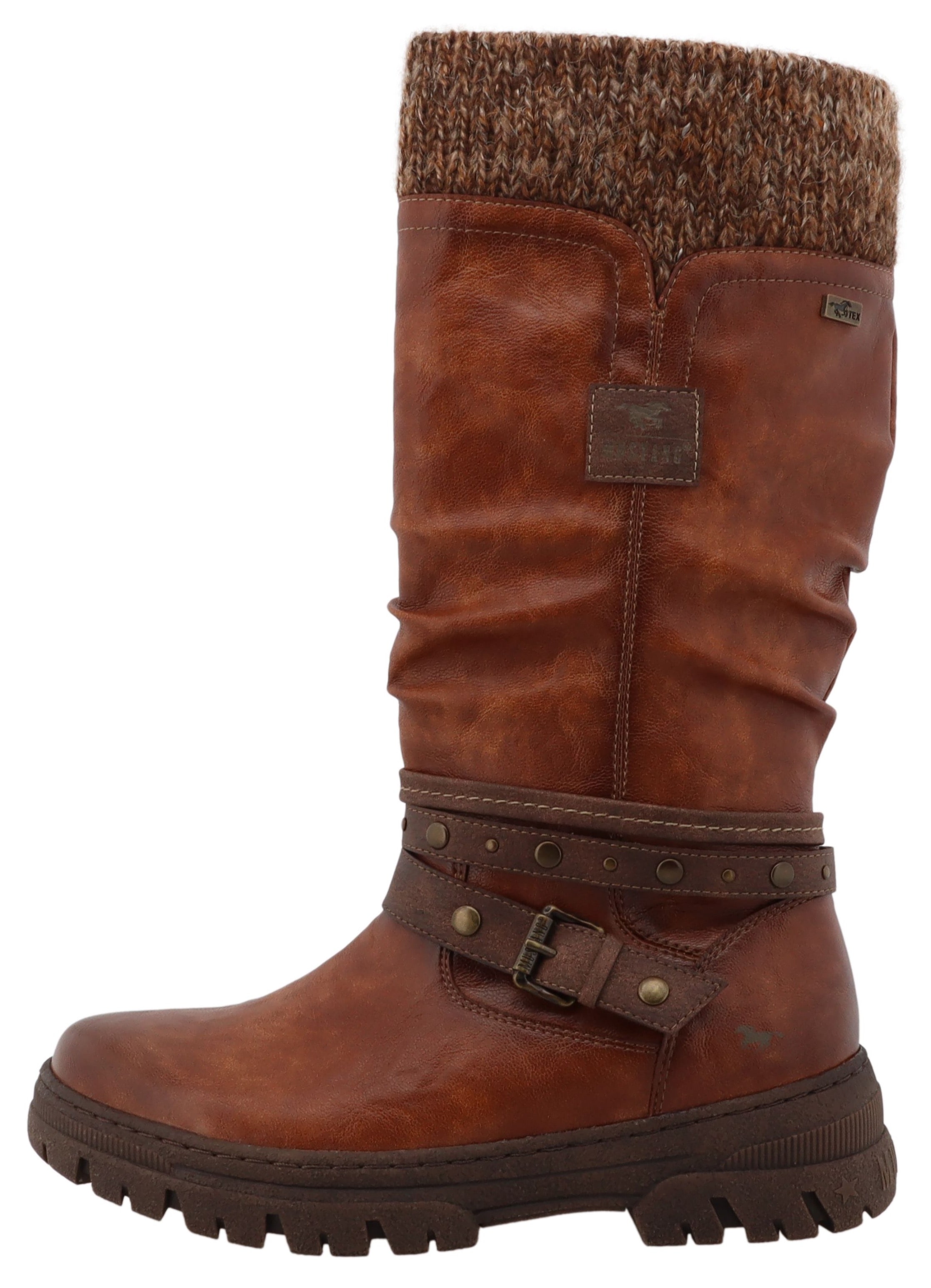 Mustang Shoes Bottes d'hiver »Tabitha«  bottes avec lanières décoratives et talon bloc