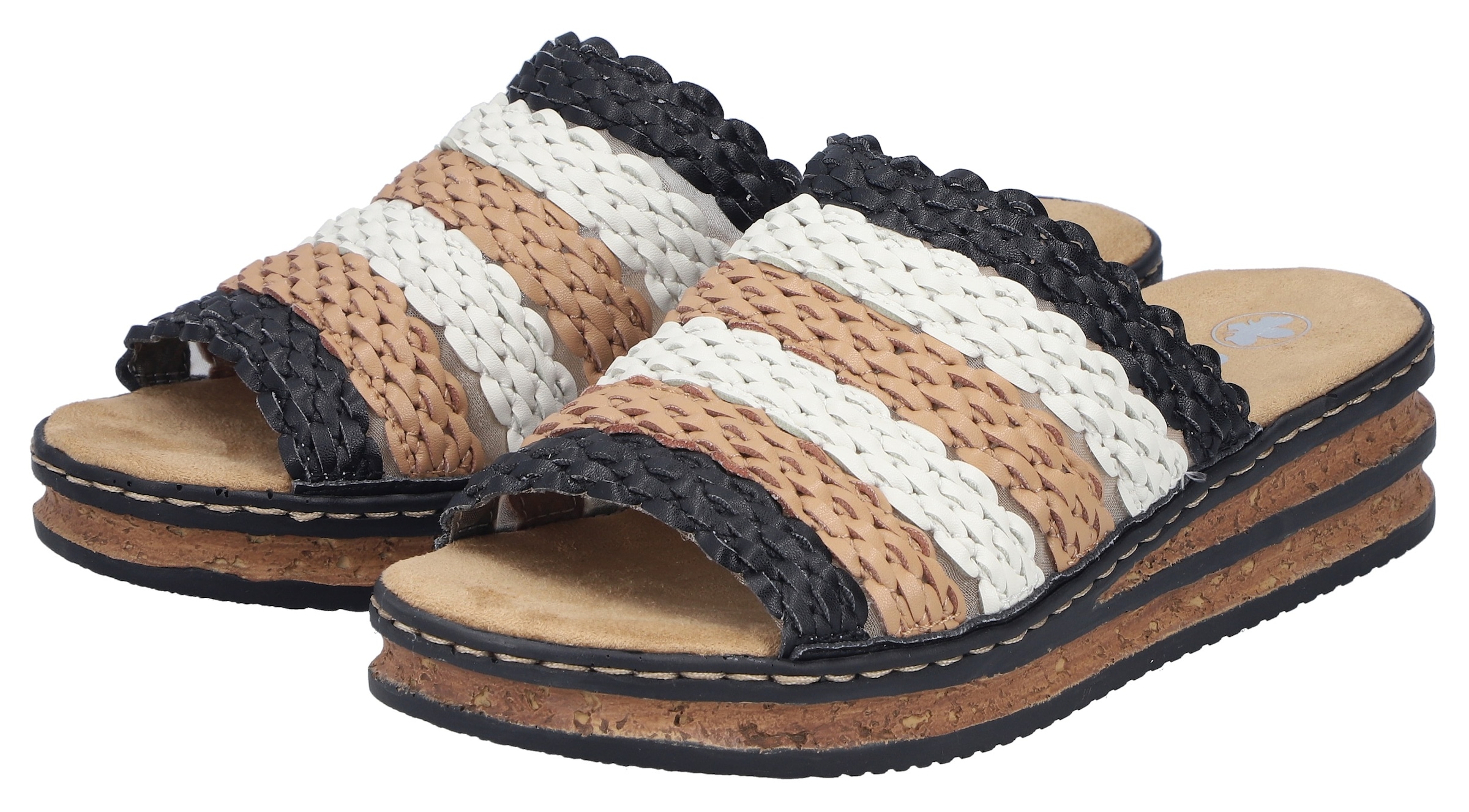 Image of Rieker Pantolette Sommerschuh, Urlaubsschuh, Keilpantolette zum Schlupfen