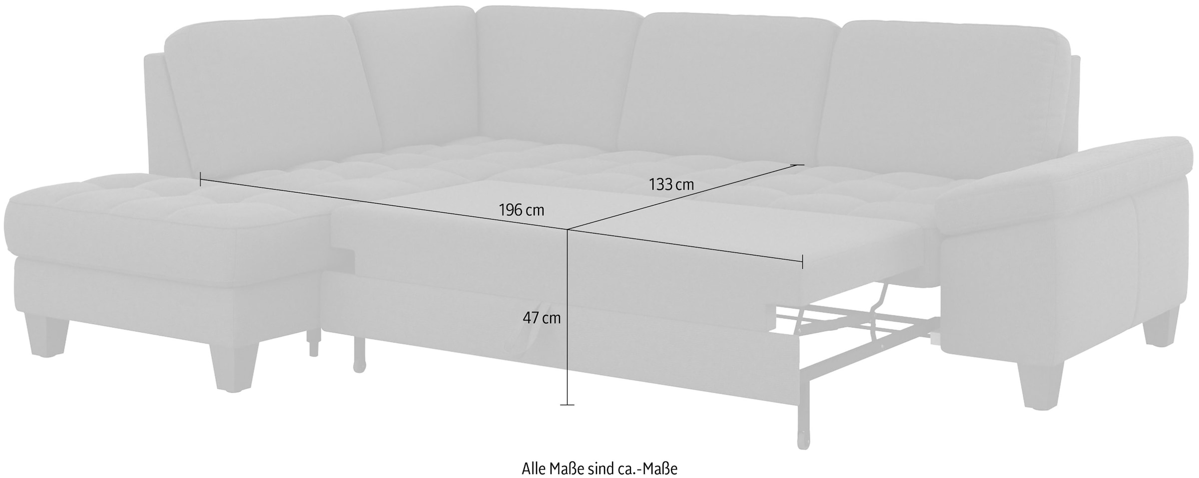 sit&more Ecksofa »Westham L-Form«, mit Ottomane, mit oder ohne Bettfunktion, Bettkasten, Verstellung