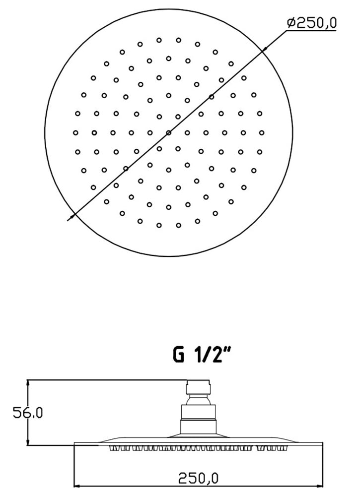 Schütte Pommeau de douche à effet pluie »JAVA« pomme de douche, douche pluie ultra-plate Ø 25 cm, pomme de douche en acier inoxydable