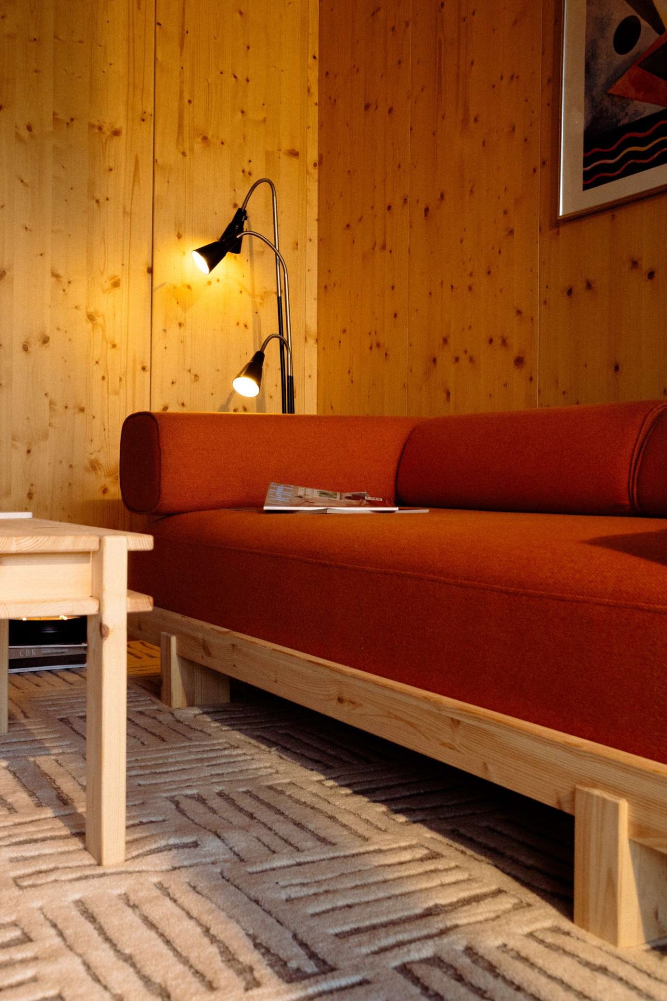 Karup Design Canapé-lit »Stay Sofa Bed, mit Bettfunktion & Boxspring, 3 Sitzer aus Massivholz« Boxspring-Matratze mit Sprungfedern, 90 x 200 cm, Made in Europe