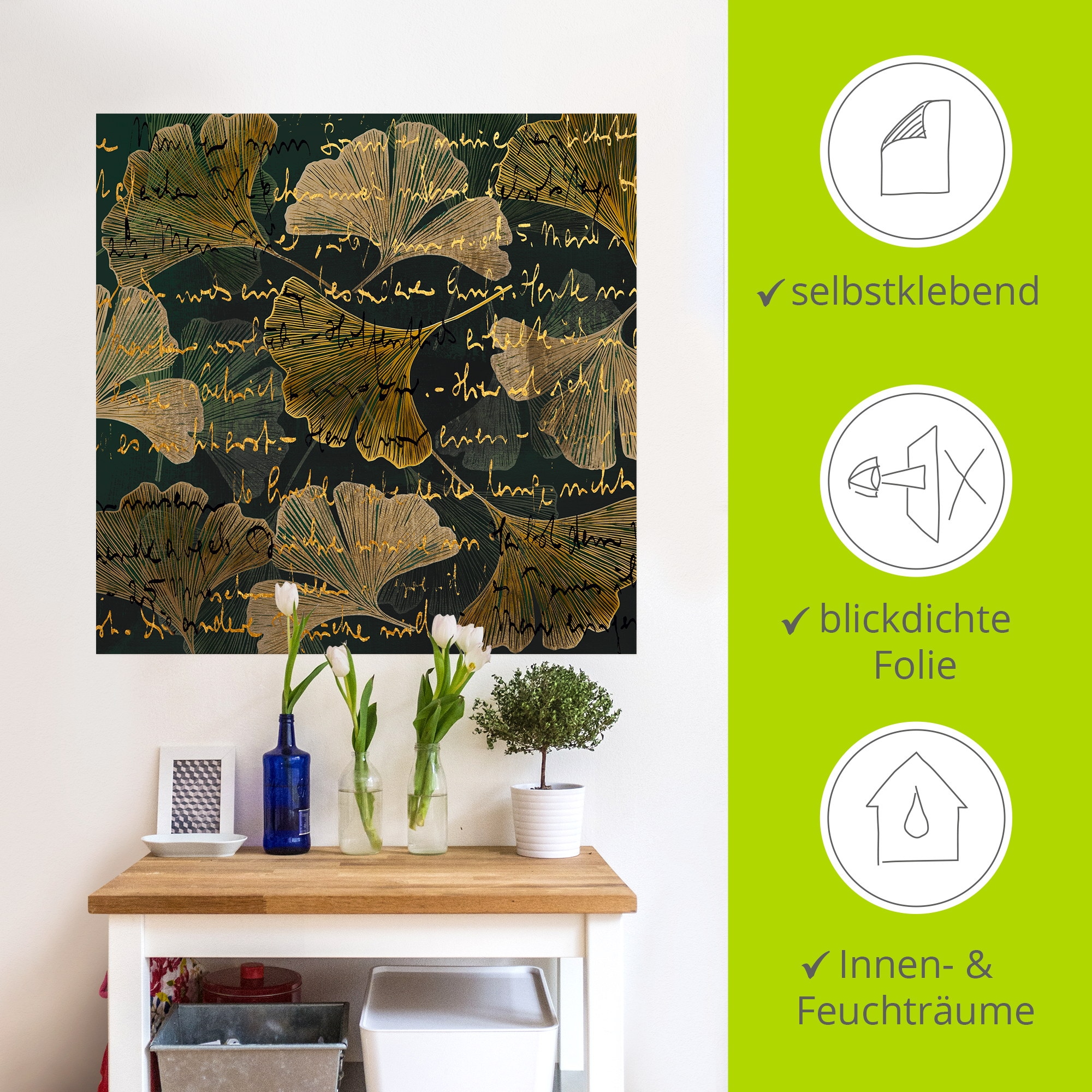 Artland Wandbild »Ginko« Muster 1 Stk. tlg. als Alubild, Leinwandbild, Poster, Wandaufkleber in verschied. Grössen