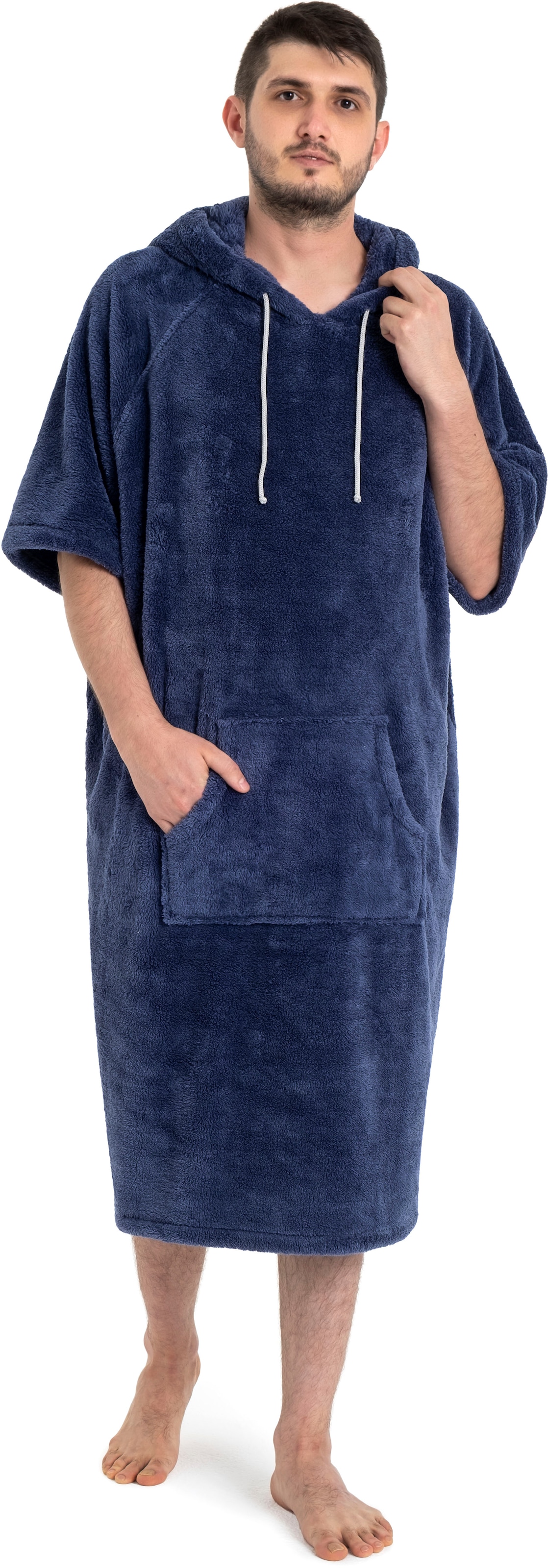 my home Badeponcho »Lillou, ideal für Sauna, Spa & im Urlaub«, (1 St.), weich und kuschelig, Fleece, Unisex, für Damen und Herren, Surfponcho