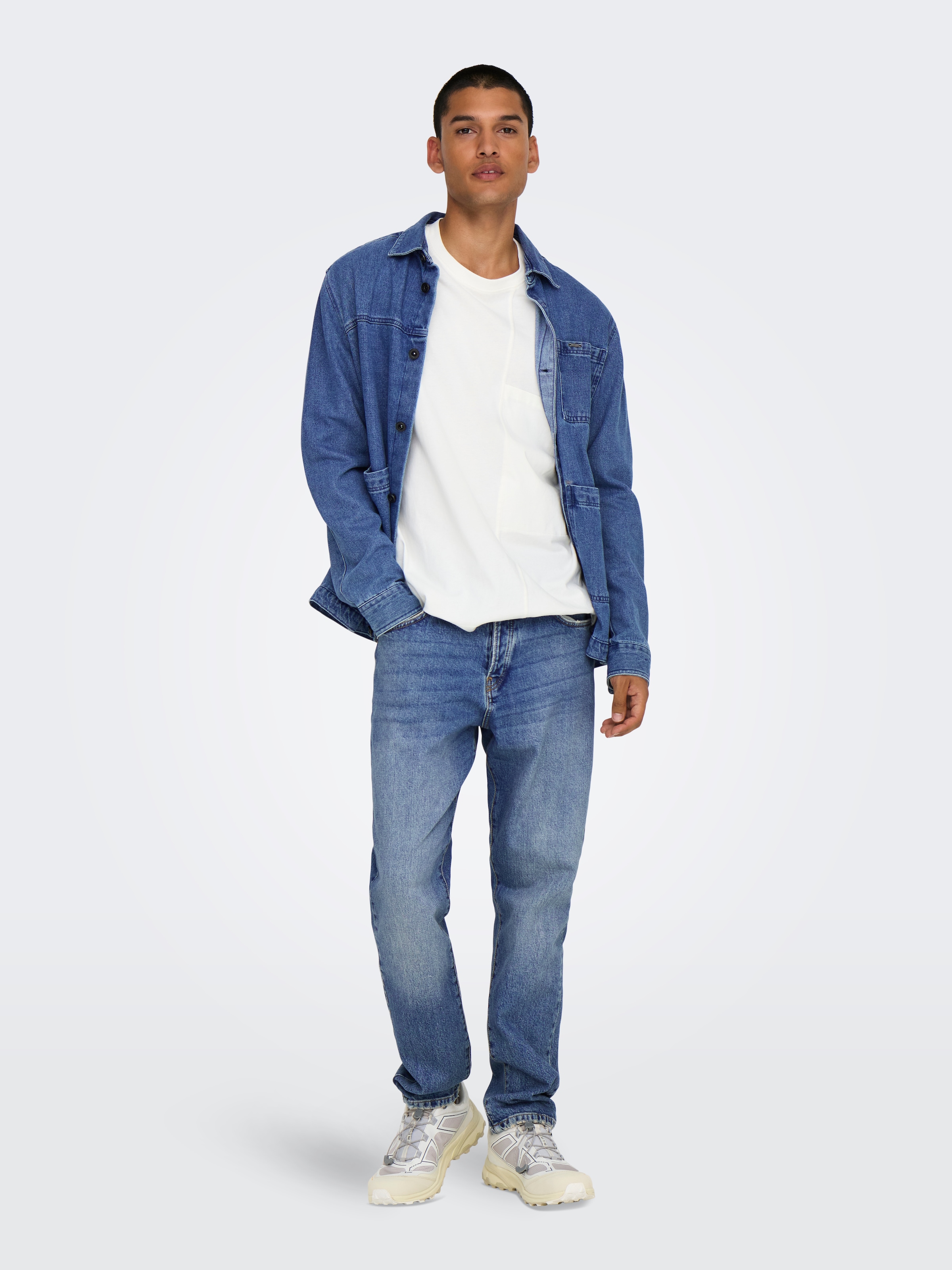 Image of ONLY & SONS Tapered-fit-Jeans "ONSYOKE TAPERED MB 9360 DOT DNM NOOS"