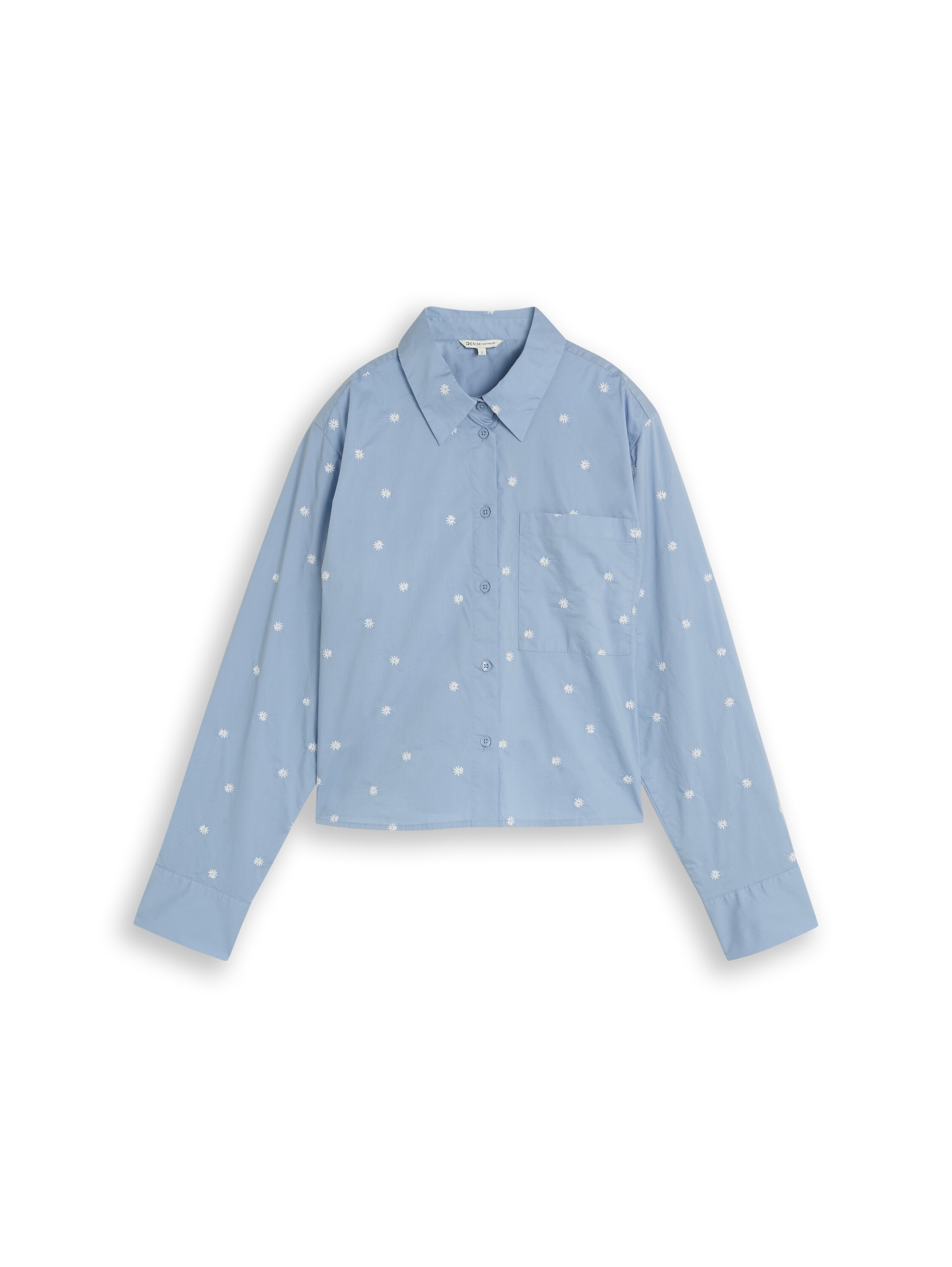TOM TAILOR Denim Hemdbluse mit Allover-Stickereien