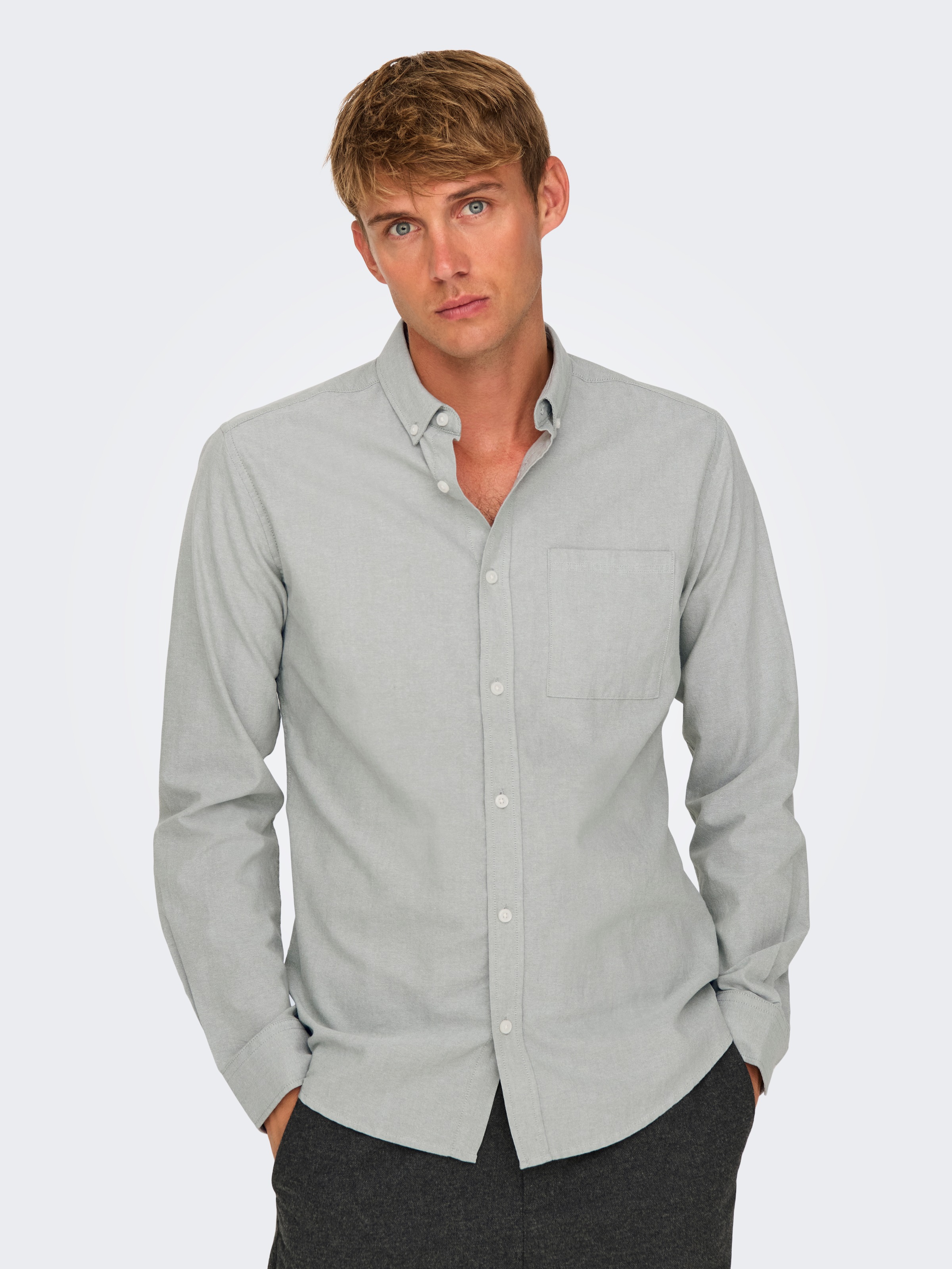 ONLY & SONS Langarmhemd »ONSALVARO SLIM LS OXFORD SHIRT NOOS«