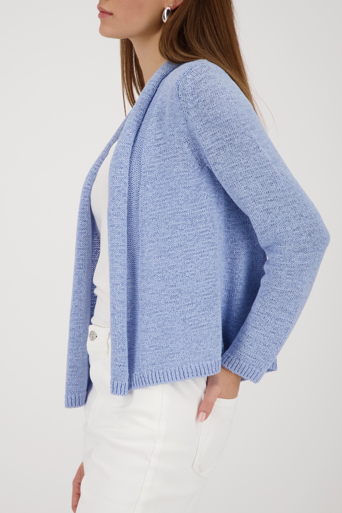 Monari Veste en tricot »Jacke Stricküberwurf Basic« col châle, coupe Regular Fit