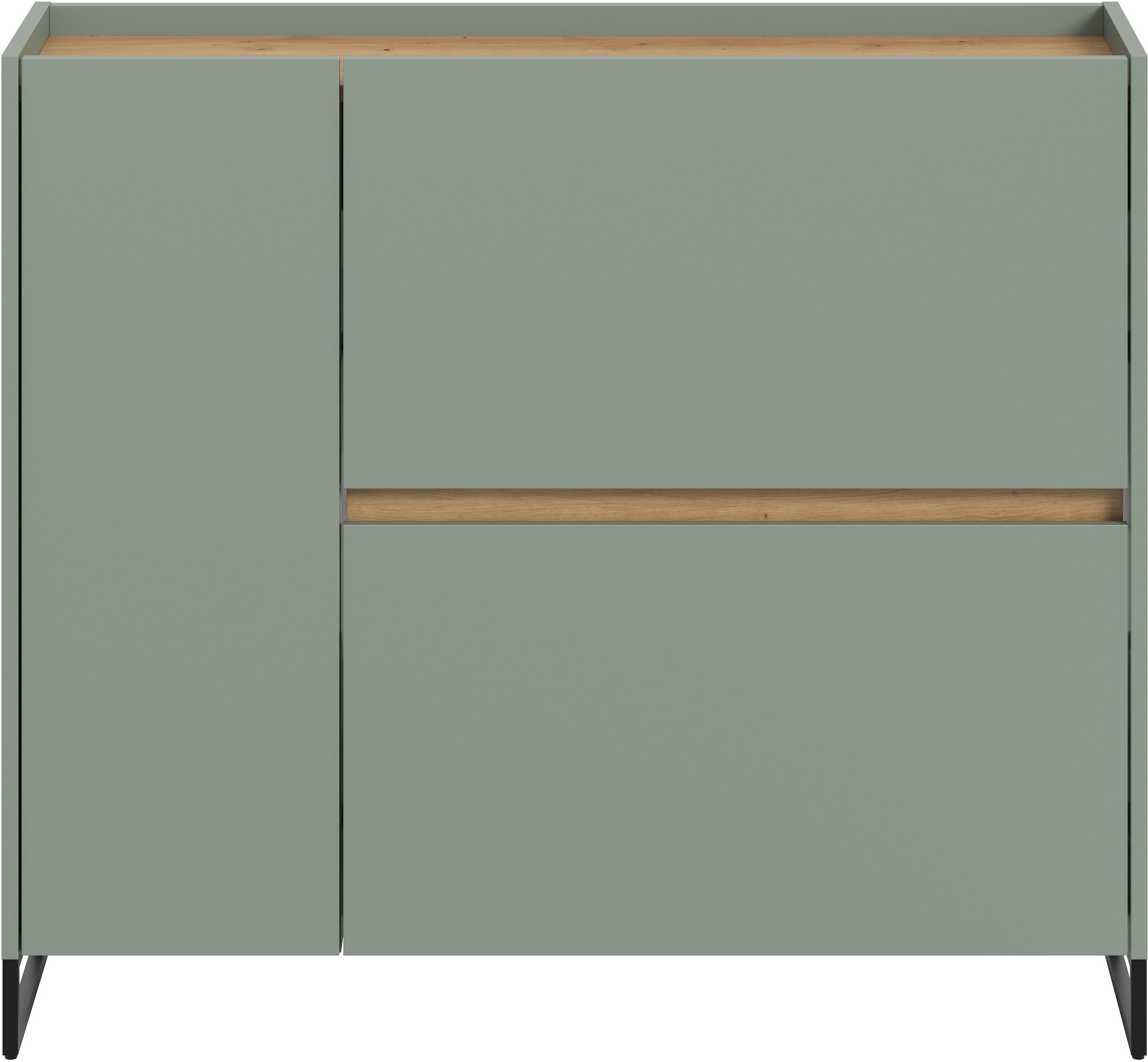 Home affaire Armoire à chaussures »EVRID, Breite 110cm, 1 Tür, 2 Schuhwalzen, inkl. Metall-Kufenfüsse« individuell mit anderen Artikel der Serie EVRID erweiterbar, 1 cuis tlg. Schuhkommode, Kommode, Sideboard, Garderobenschrank, Flurkommode