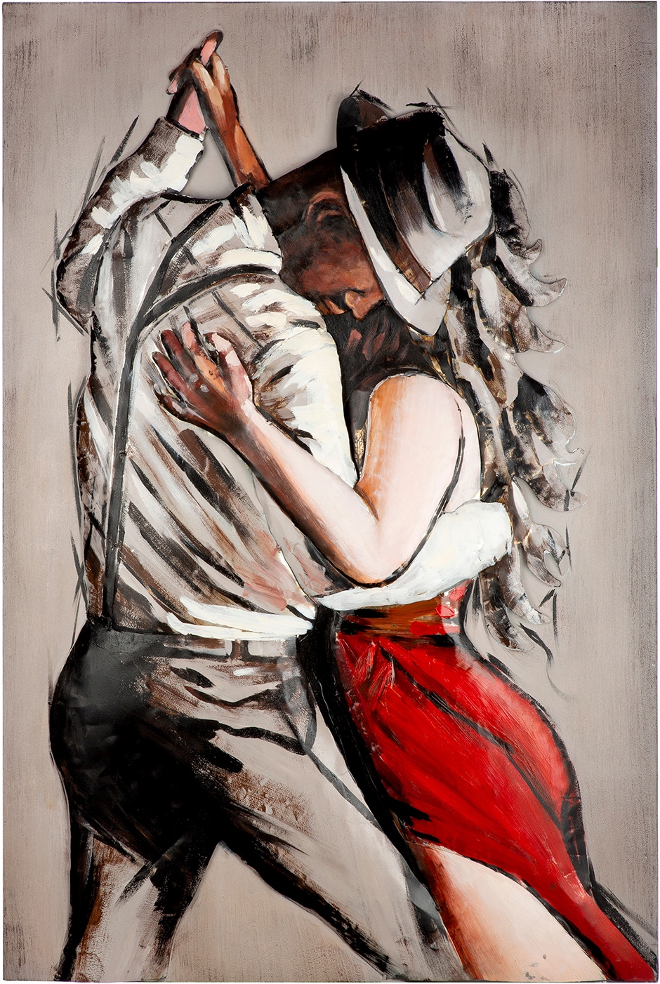 Image of Casablanca by Gilde Metallbild "Bild rechteckig Tango grau" Paar 1 Stk. tlg. Tanzpaar Tanzmotiv Bewegung Leidenschaft Bar- und Lounge-Deko