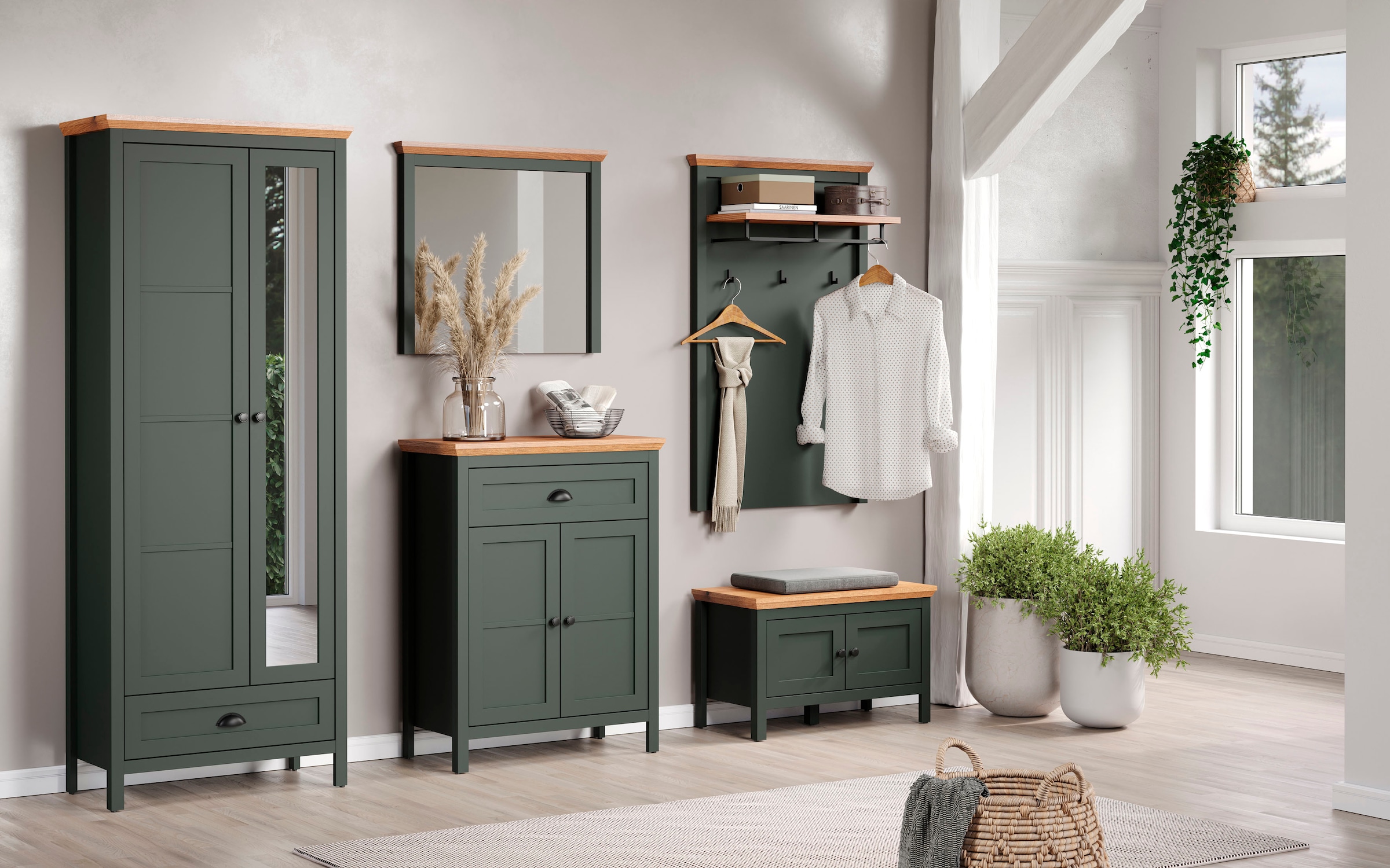 Home affaire Miroir de vestiaire »Vienna« Wandspiegel in matter Optik mit Rahmen - (B/T/H) 77/6/68 cm