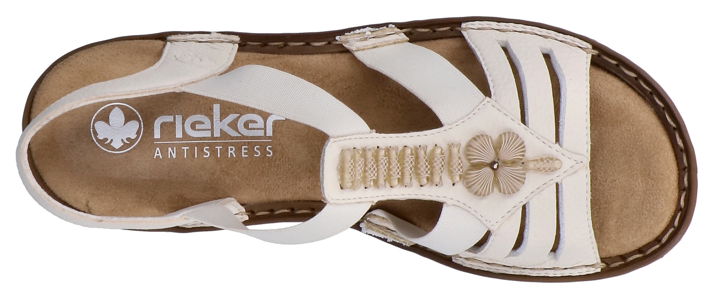 Rieker Sandale à lanières  chaussure d'été, sandale, talon compensé, avec belle décoration