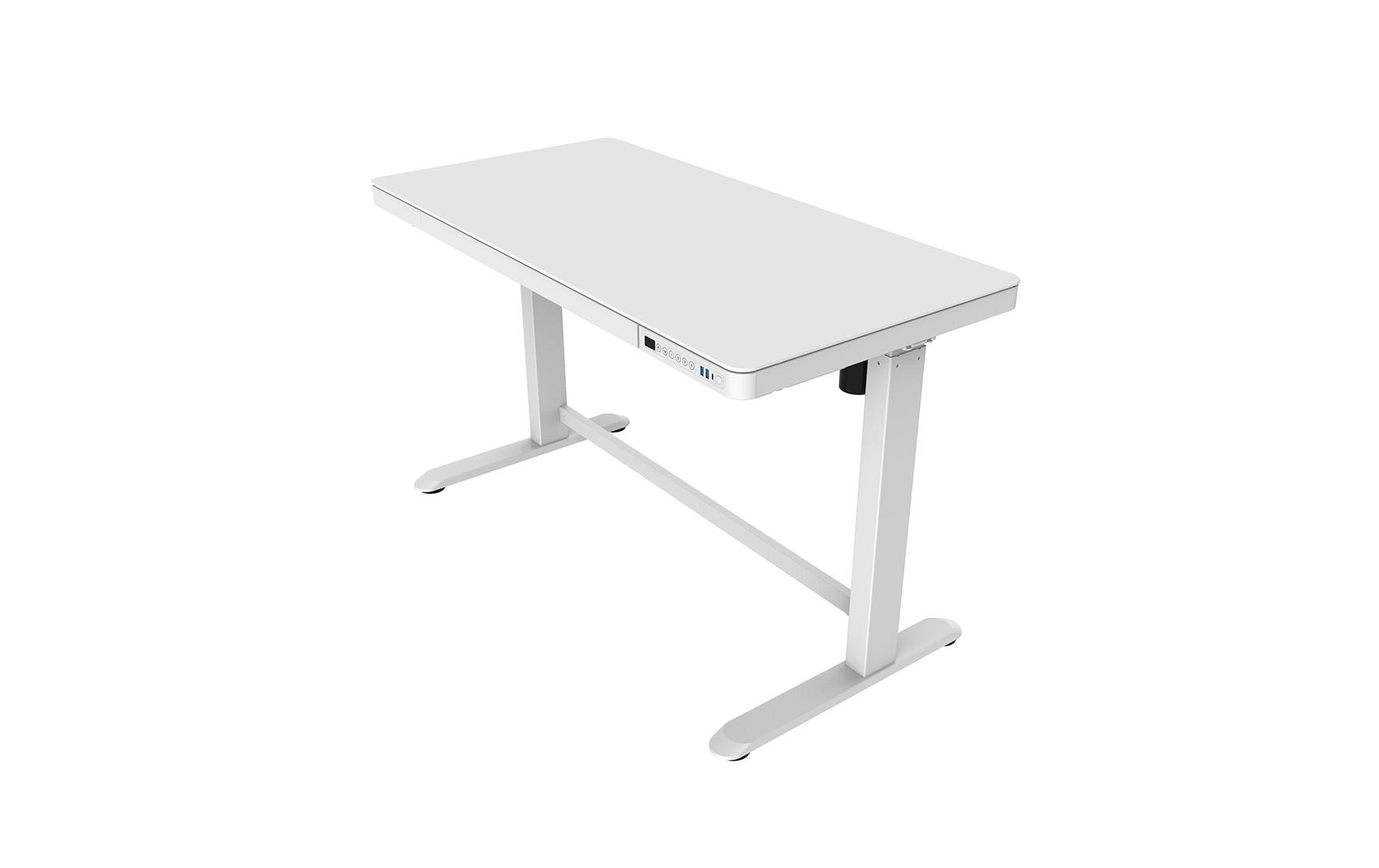 Schreibtisch »Contini ET118, 120 x 60 cm, mit Tischplatte Glas, Weiss«