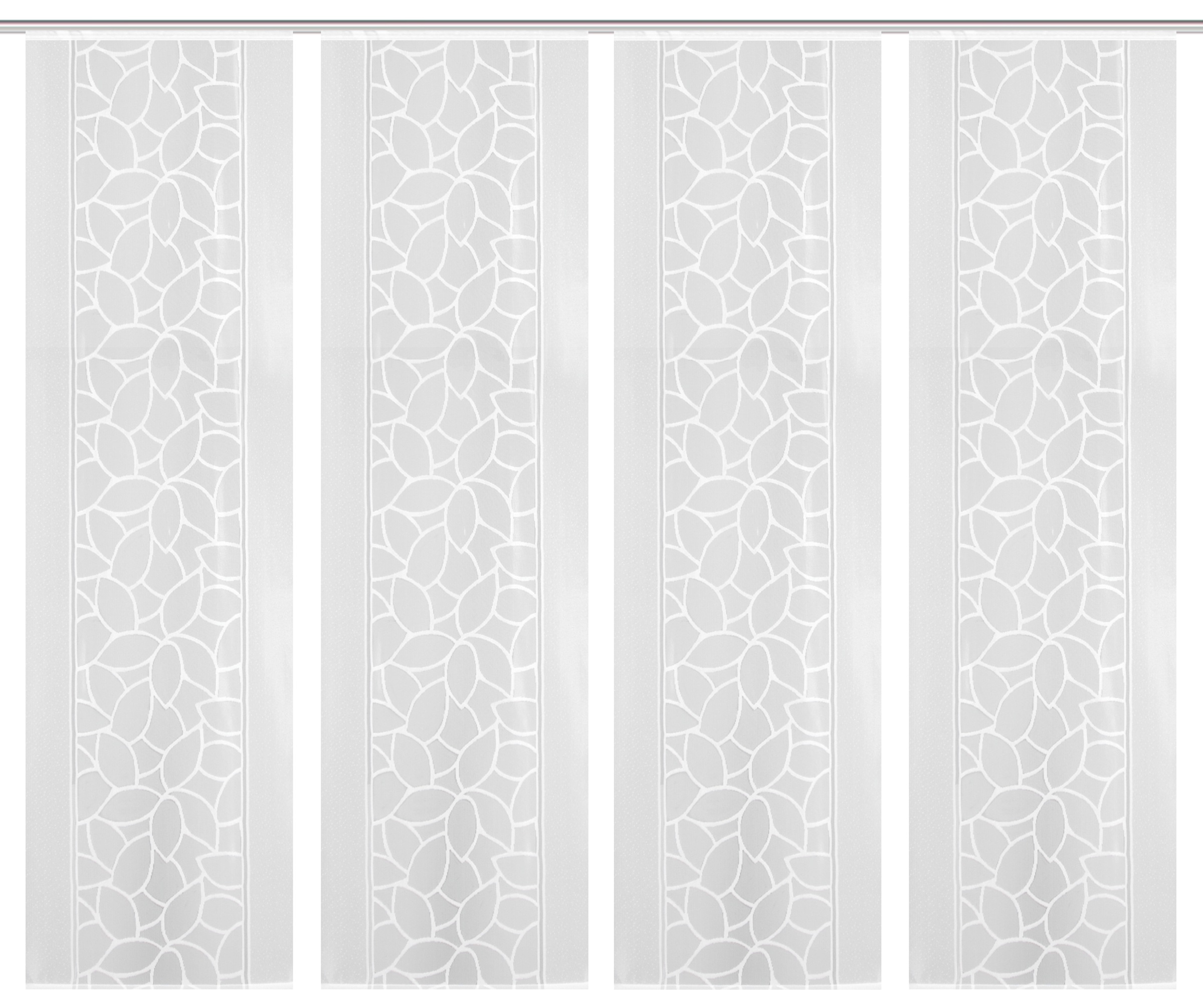 HOME WOHNIDEEN Schiebegardine "JENNA" Klettband 4 Stk. tlg. Schiebevorhang Jacquard Set