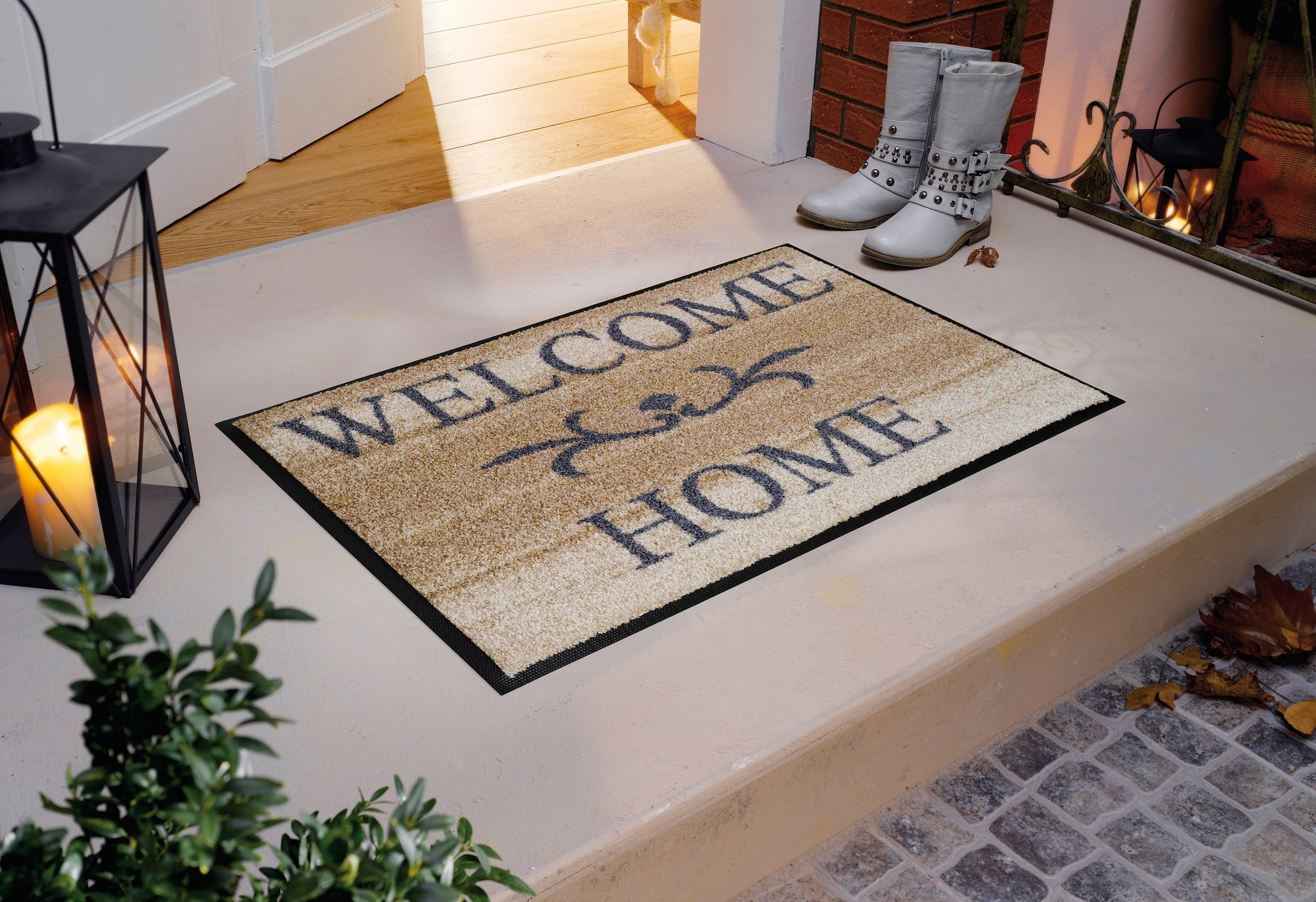 by Kleen-Tex waschbar Spruch, rechteckig, und Schmutzfangmatte, »Welcome wash+dry In- mit Home«, geeignet, kaufen Fussmatte Outdoor