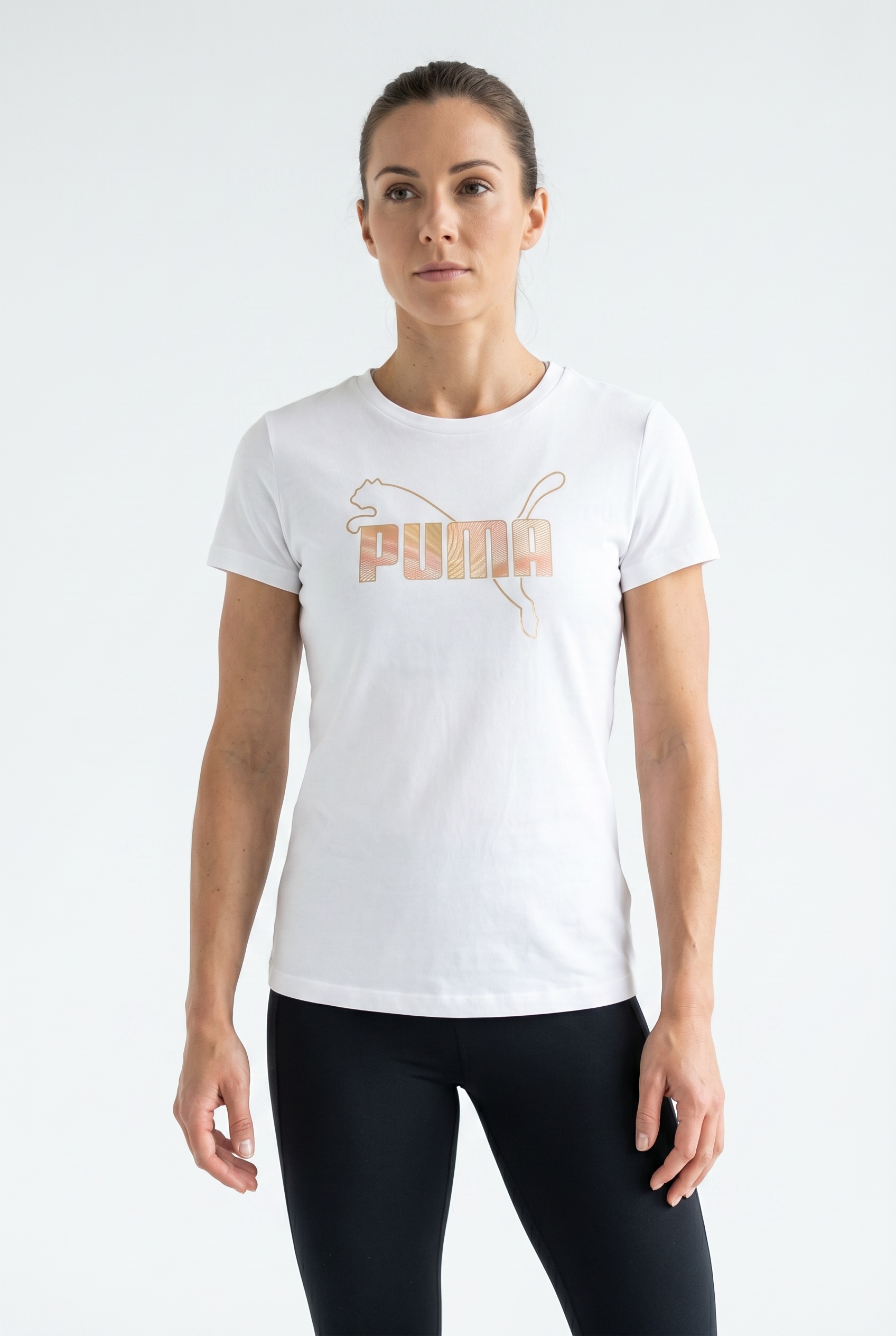 Image of PUMA T-Shirt "ESS LOGO LAB METALLIC TEE" Regular Fit, mit Rundhalsausschnitt, aus Baumwolle