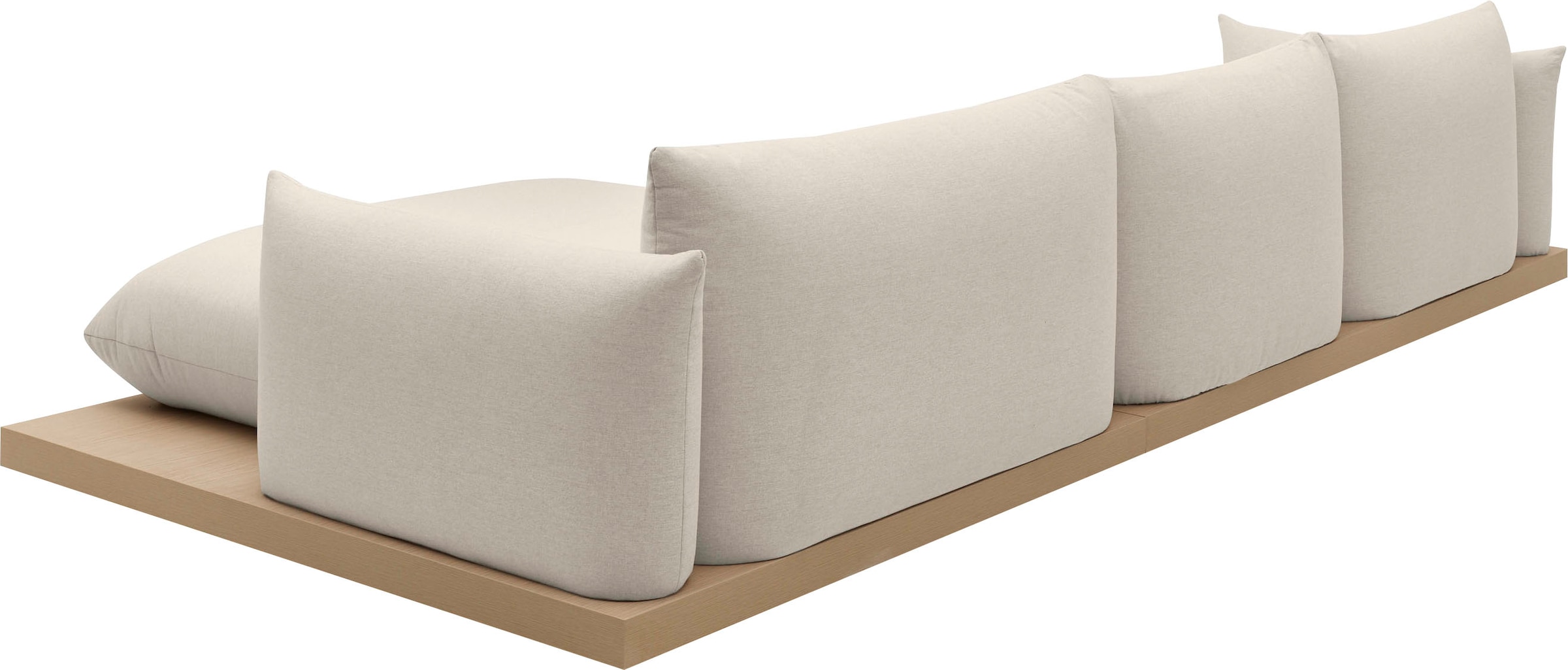 GOODproduct Ecksofa »Kalix, Polsterecke mit kräftigem Holz-Plateau, moderne Couch in L-Form« wahlweise Recamiere links o. rechts, Strukturstoff, hoher Sitzkomfort