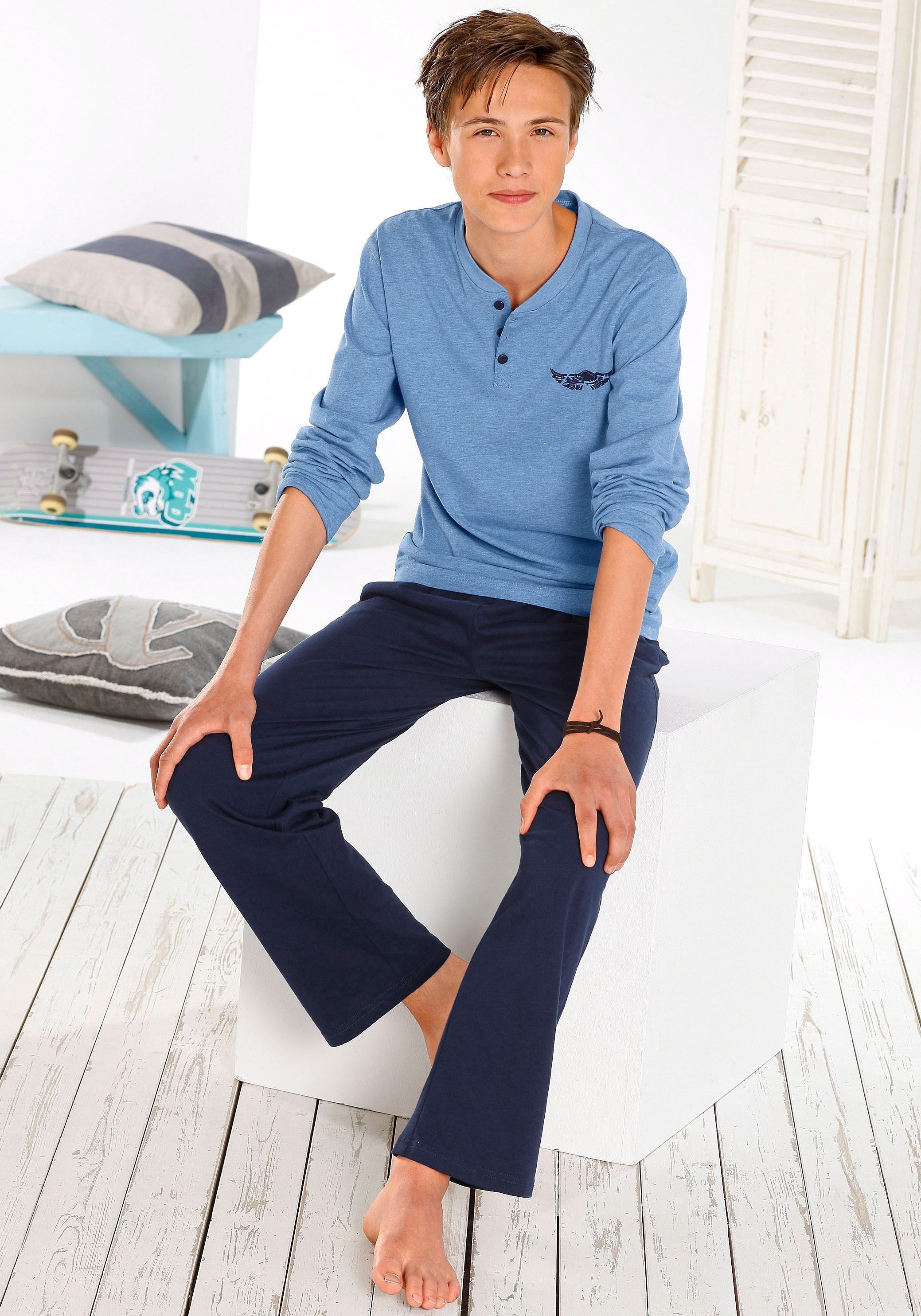 Image of Arizona Pyjama, in langer Form, Oberteil mit Knopfleiste bei Ackermann Versand Schweiz