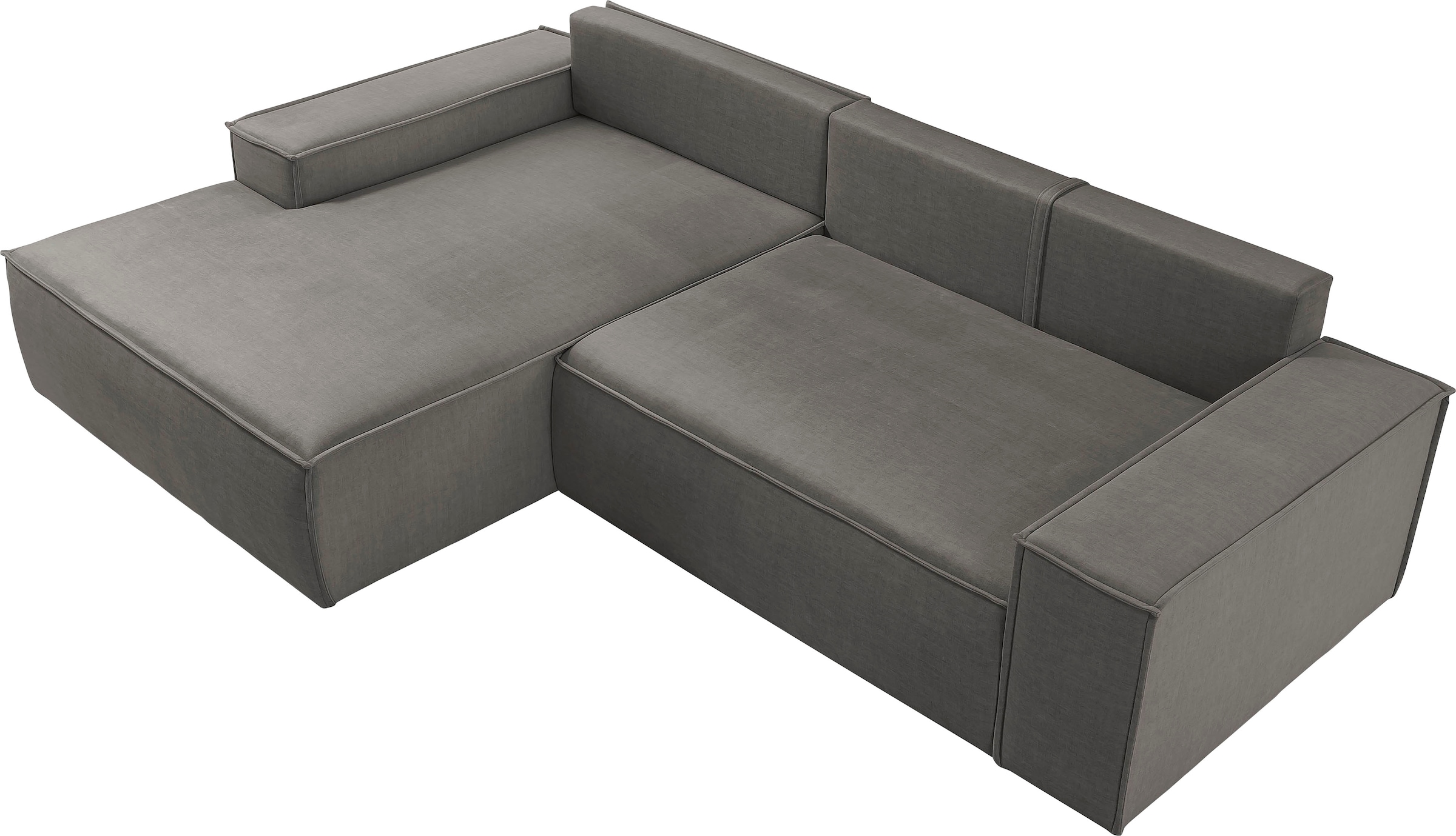 GOODproduct Ecksofa »SHERWOOD Samtvelours L-Form, 267 cm - OTTO. Verlässliche Qualität.« Schlaffunktion mit Bettkasten (210x136 cm), Cord, Vintage, Samtvelours