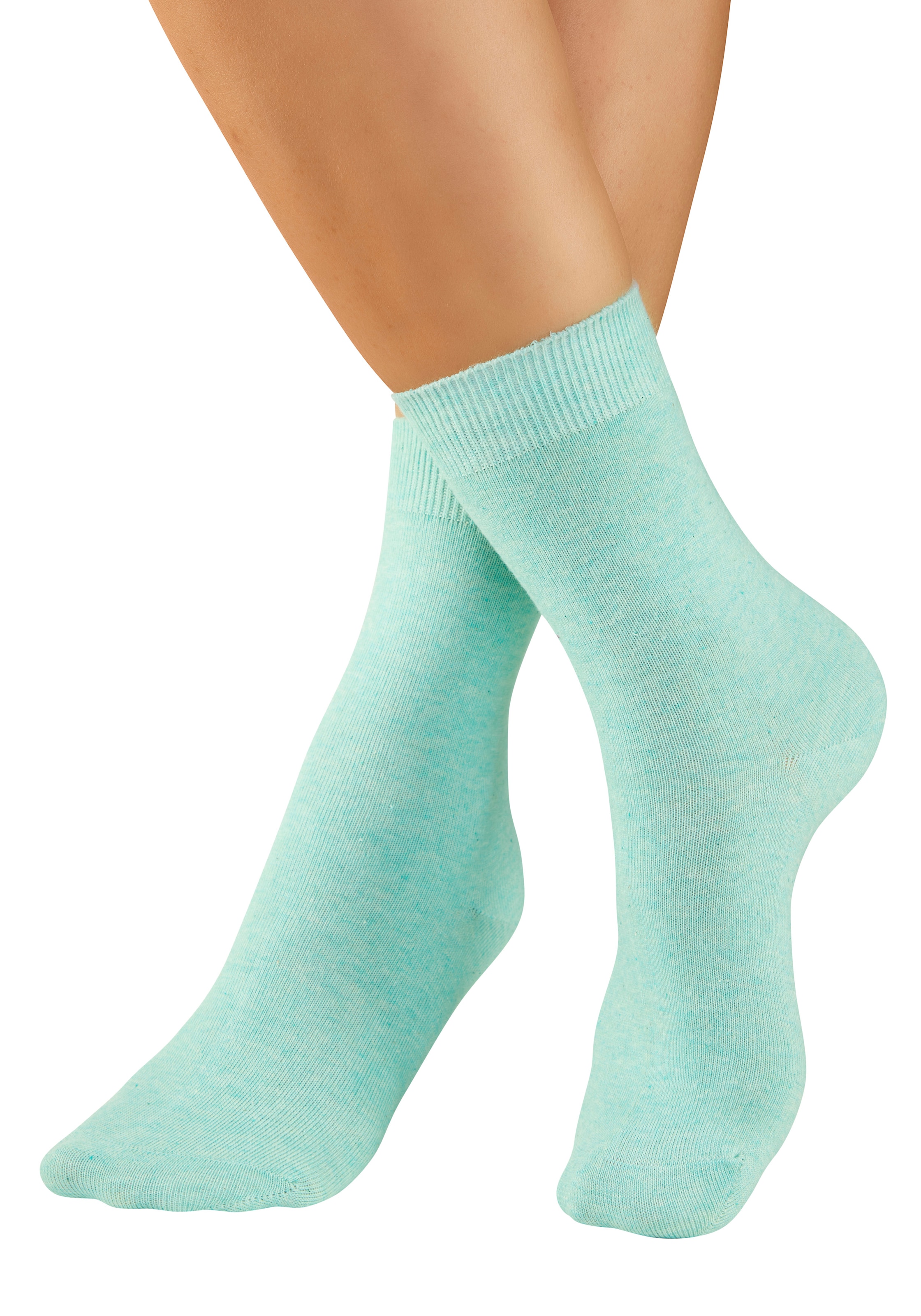 H.I.S Basicsocken »Damensocken, frische melierte Farben; casual« Packung, 20 Paar tlg. Alltagssocken in der Grosspackung