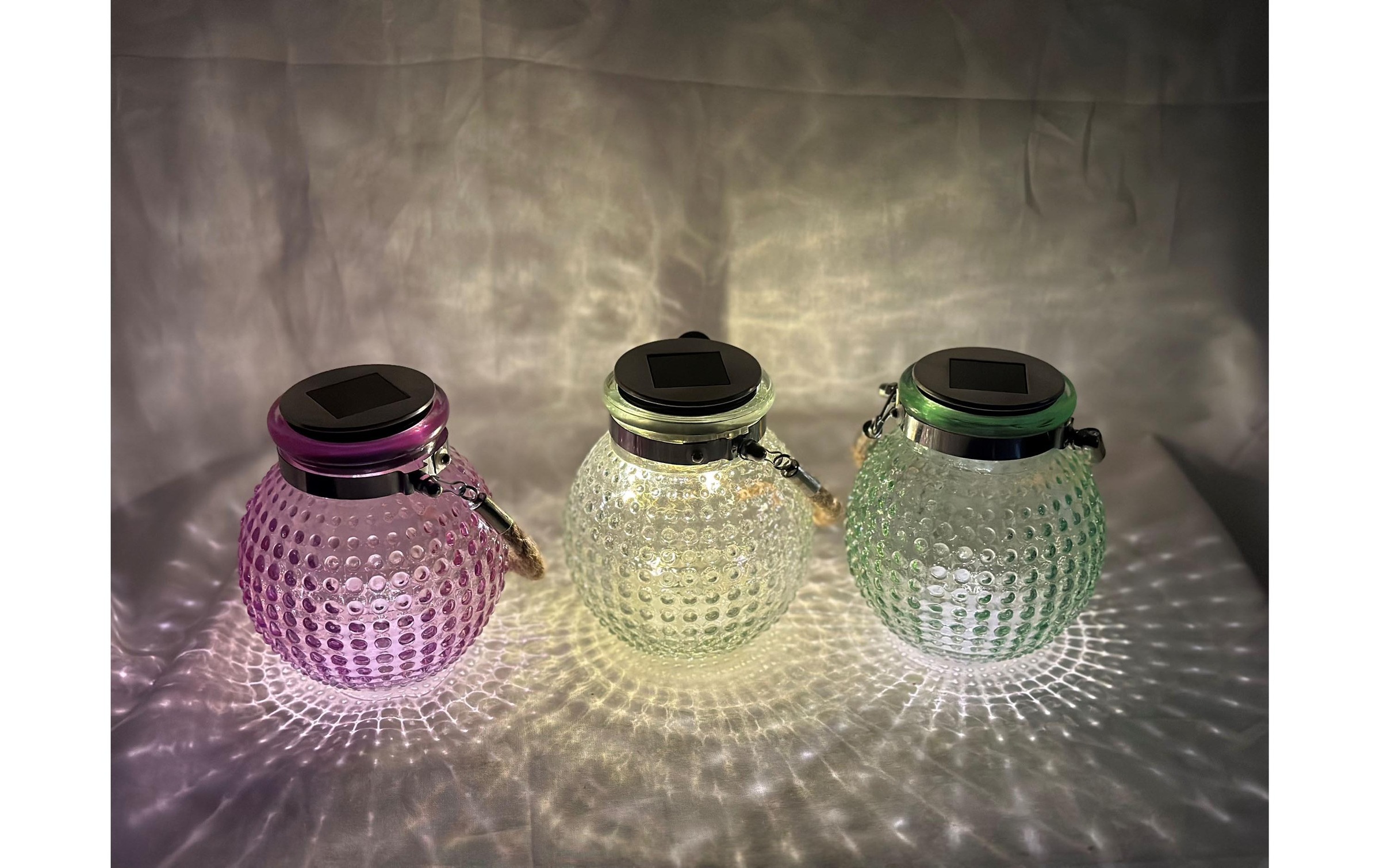 LED Solarleuchte »Dameco Solar Glas 3er Set«
