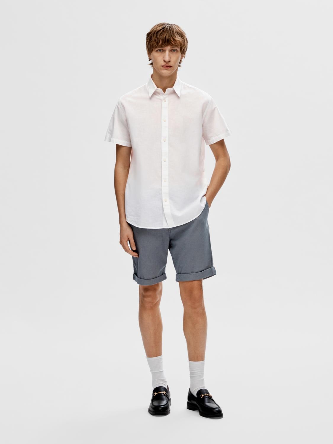 SELECTED HOMME Kurzarmhemd »SLHREG-SUN SHIRT SS NOOS«, mit Leinen