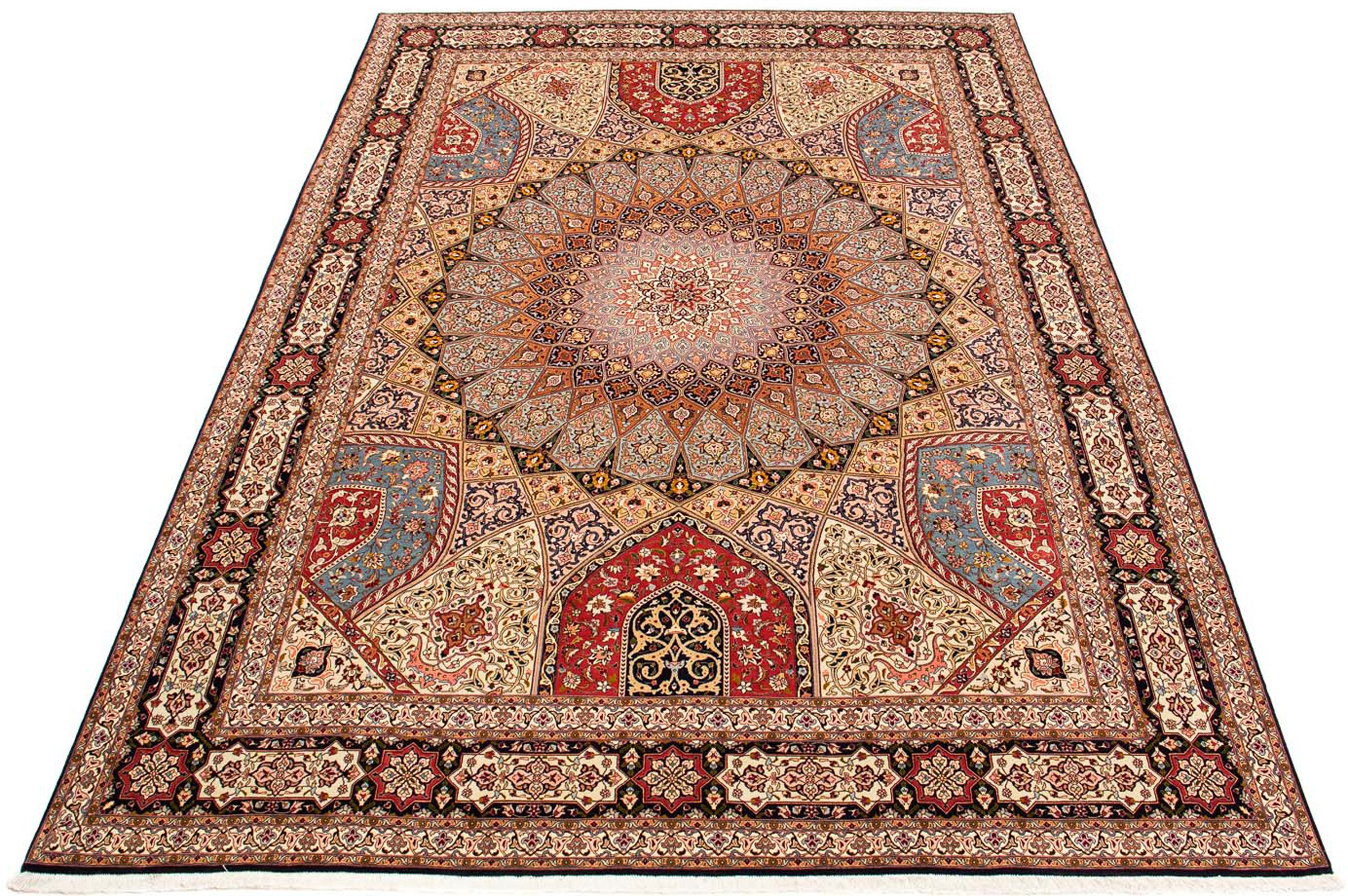 Image of morgenland Orientteppich »Perser - Täbriz - Royal - 400 x 301 cm - mehrfarbig«, rechteckig, 7 mm Höhe, Wohnzimmer, Handgeknüpft, Einzelstück mit Zertifikat bei Ackermann Versand Schweiz