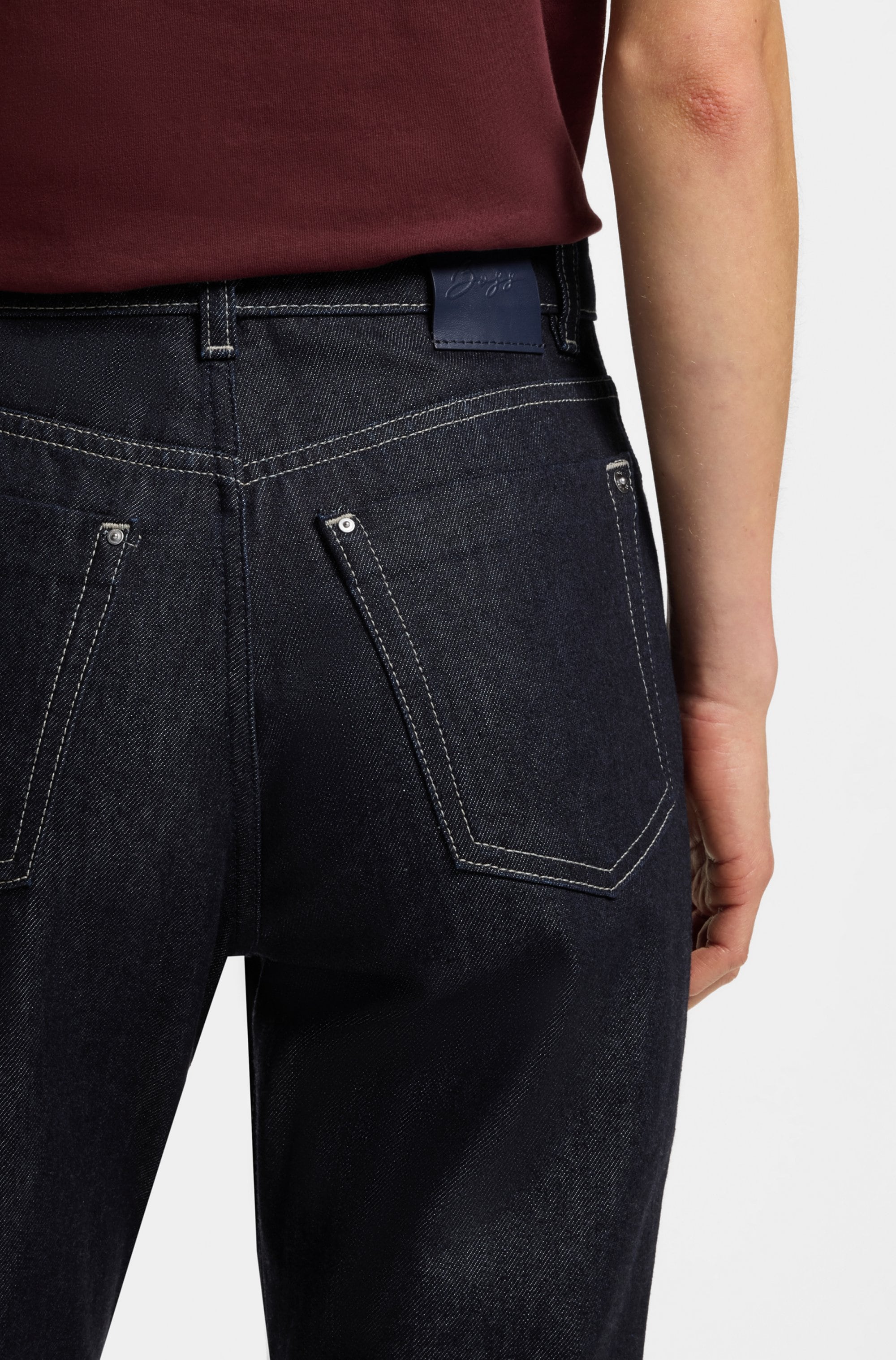 BOSS ORANGE Jeans taille haute »ADA SLIM HR 1.0 Premium Damenmode« mit kleinen Schlitzen am Saum