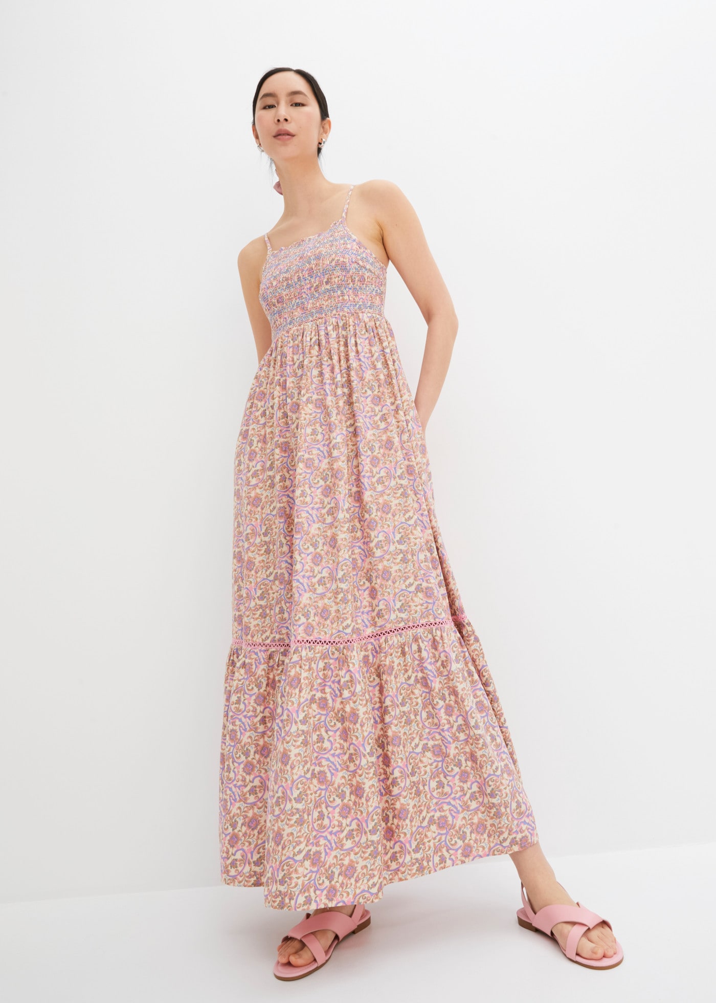 Image of bonprix Maxikleid gemustert, aus Viskose, Regular Fit, ärmellos