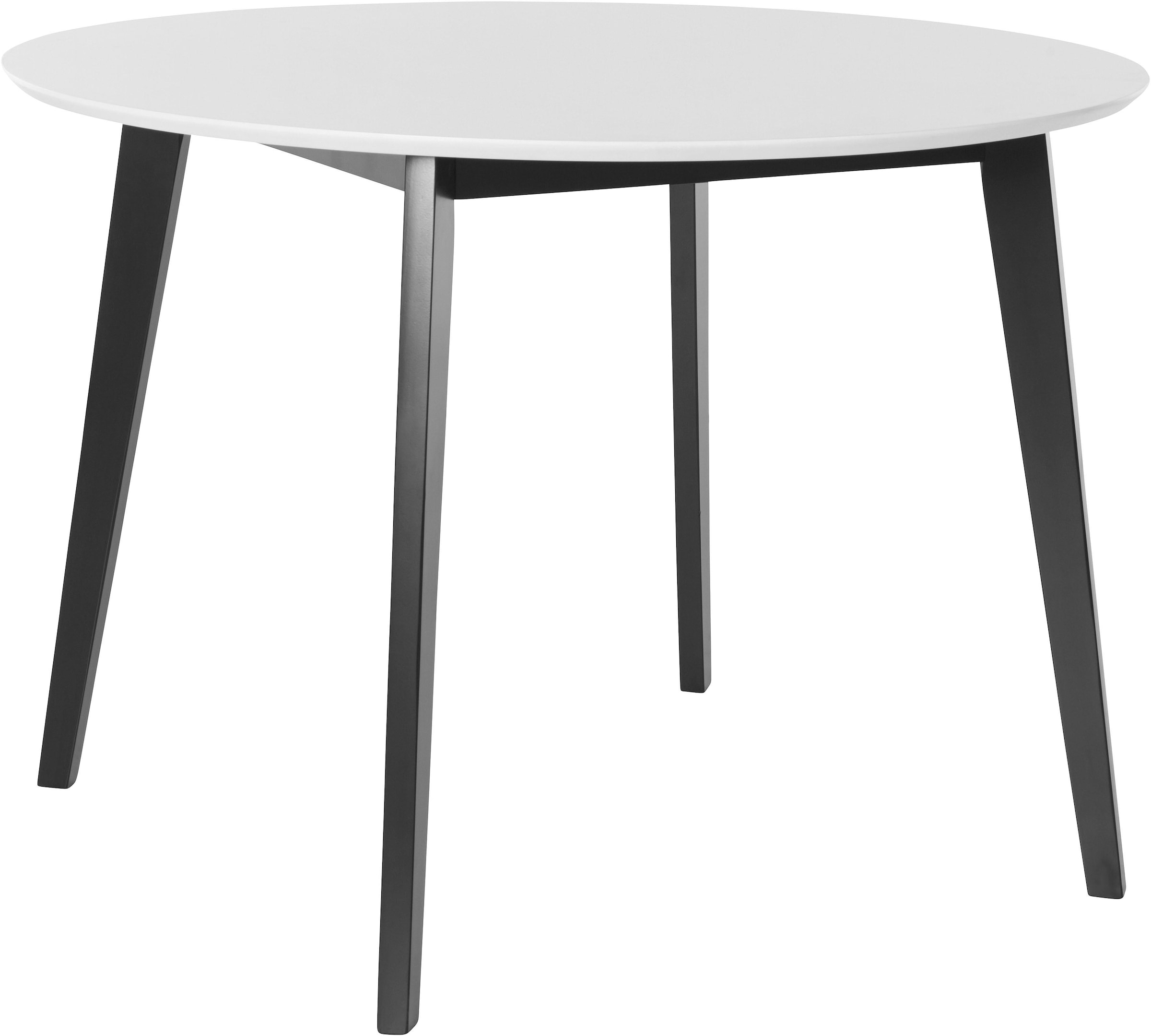 INOSIGN Esstisch »Cody«, Beine aus Massivholz, runde MDF-Tischplatte, in 2 Farbvarianten