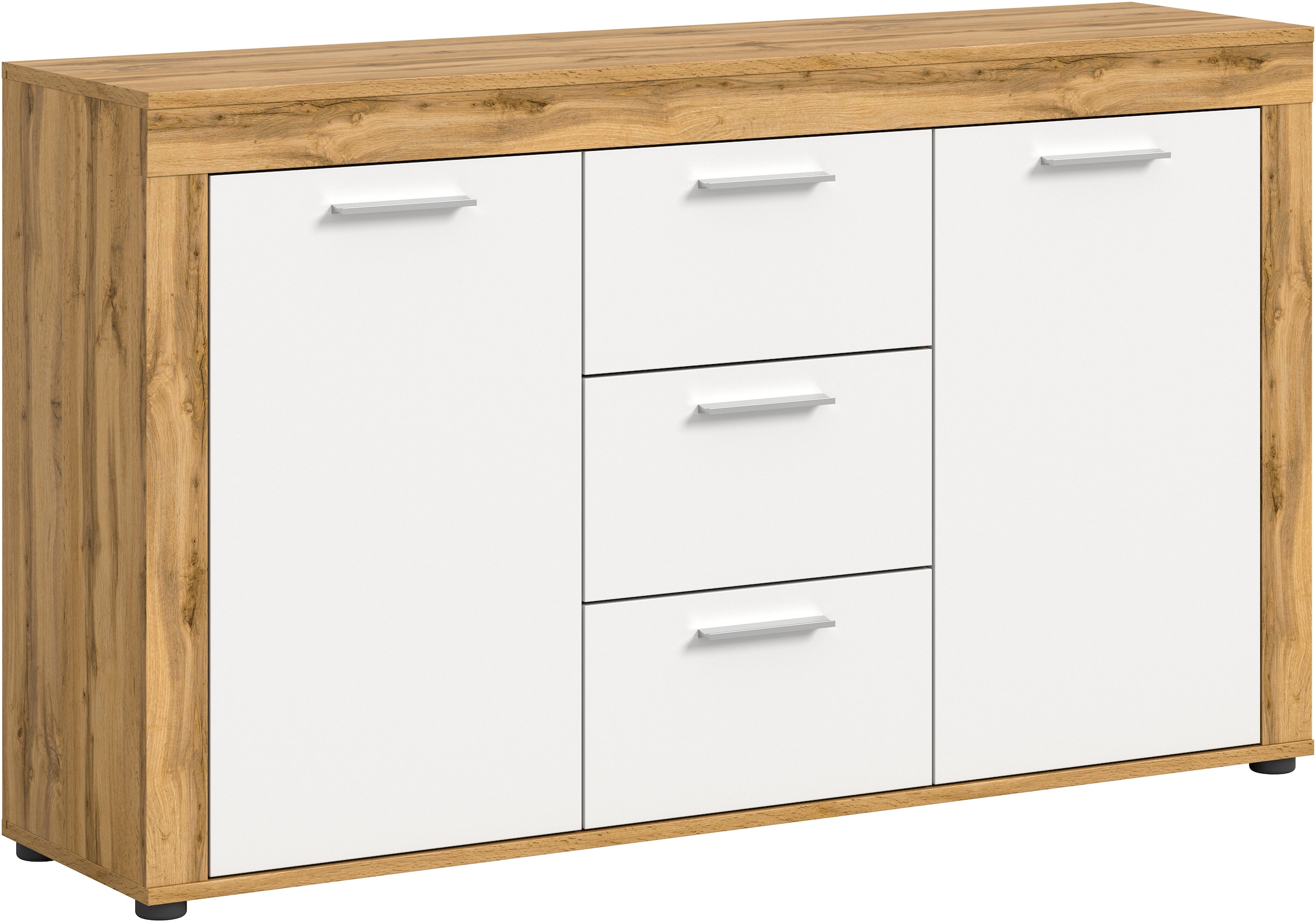 Sideboard »Aosta, Breite 125 cm, in verschiedenen Farbausführungen«, mit 2 Türen und 3...