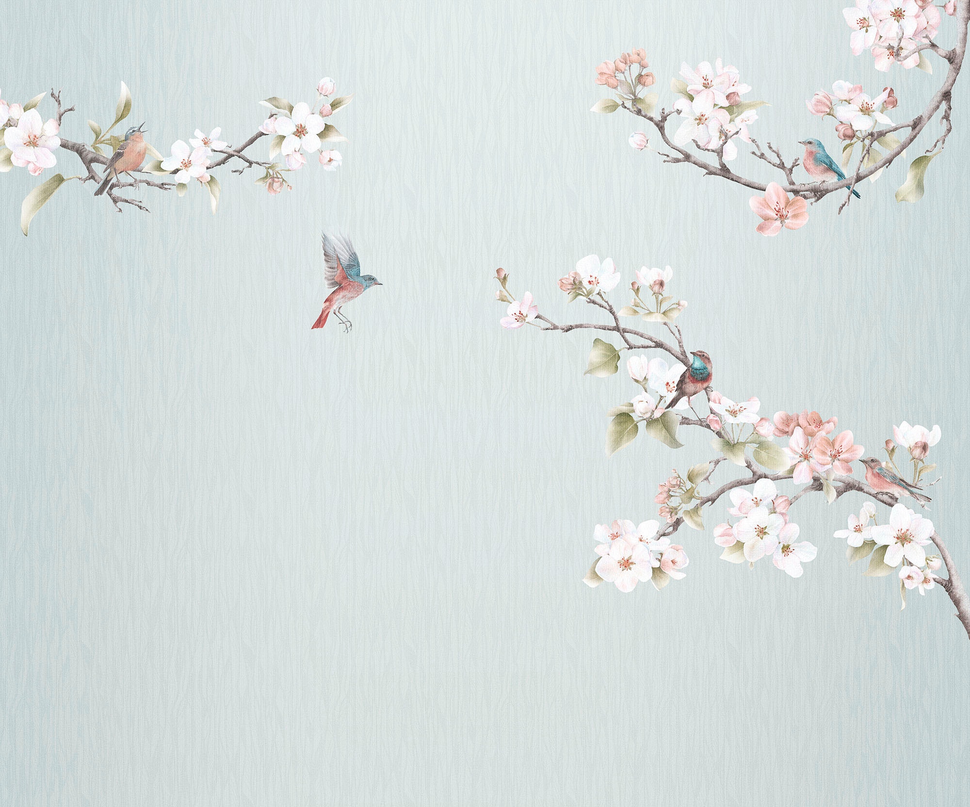 Komar Fototapete »Digitaldruck Vlies - Apple Blossom - Grösse 300 x 250 cm«, bedruckt, Wohnzimmer, Schlafzimmer