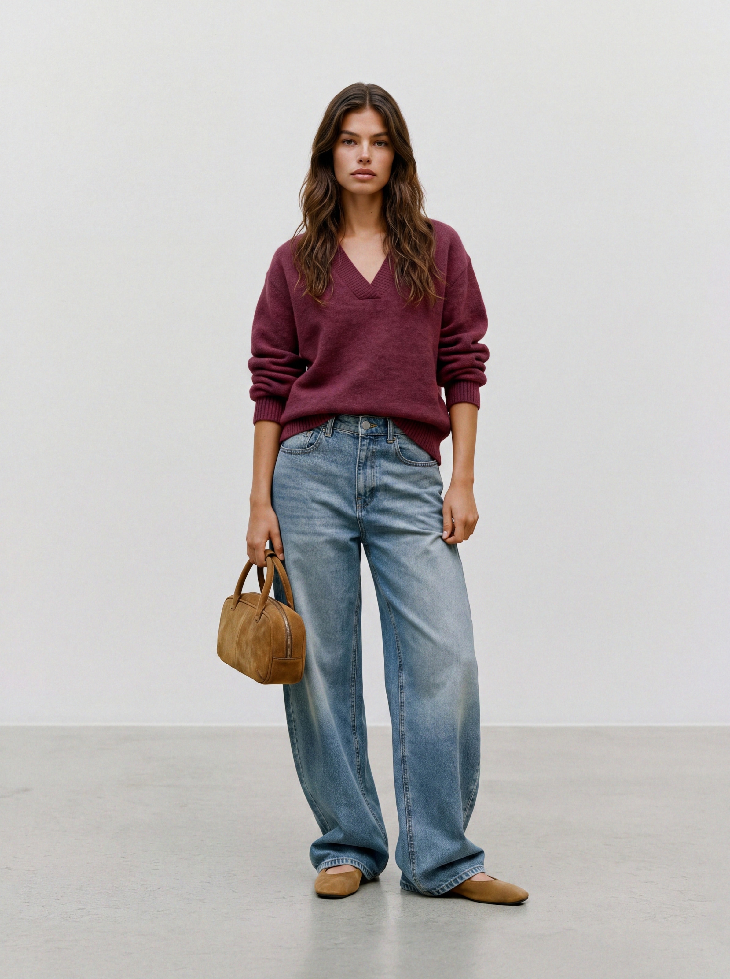 Vero Moda V-Ausschnitt-Pullover »VMBOOM LS V-NECK PULLOVER NOOS« Materialmix, mit Wolle und Stretch