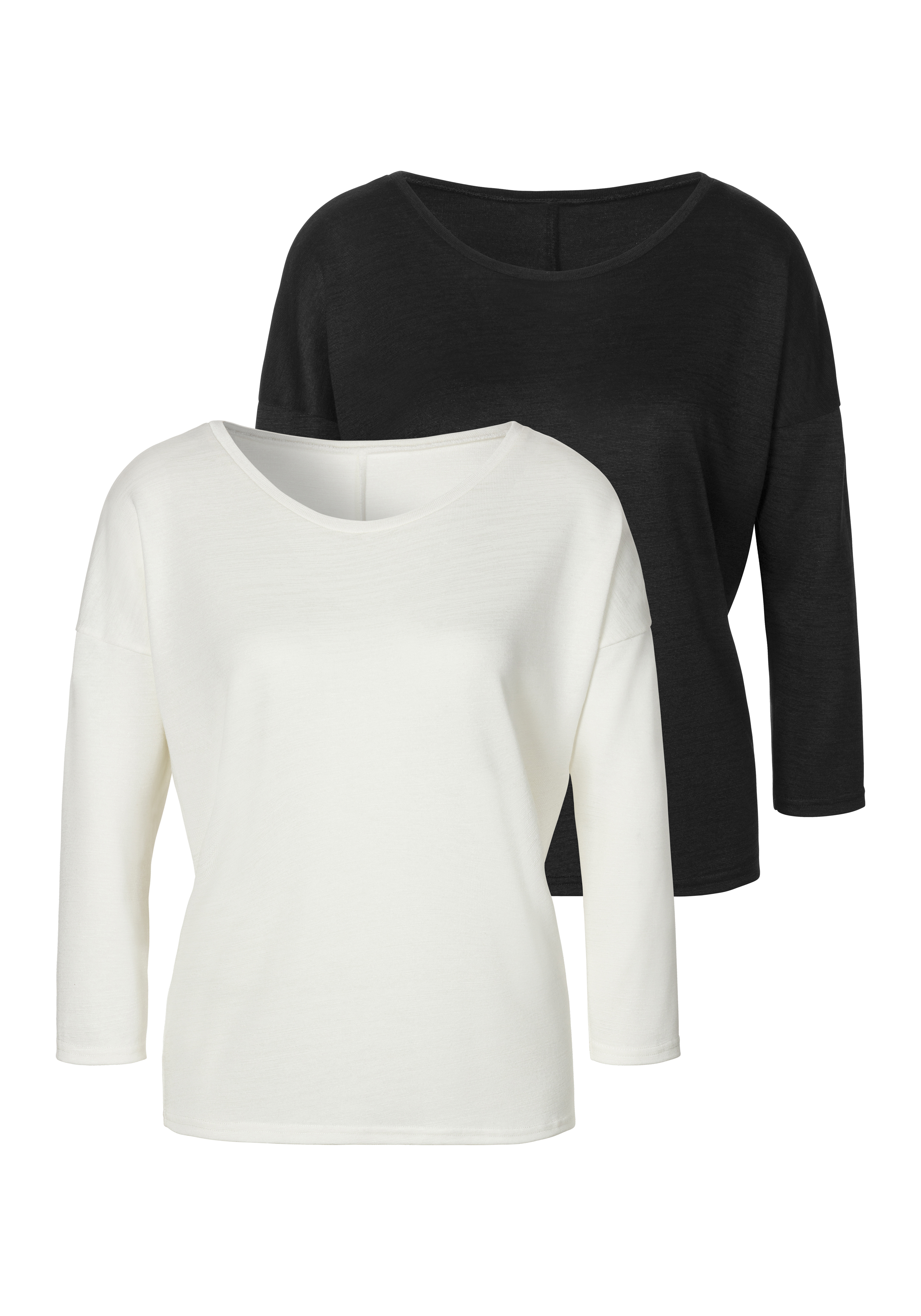 3/4-Arm-Shirt, (Spar-Set, 2er-Pack), aus leichter Strickqualität