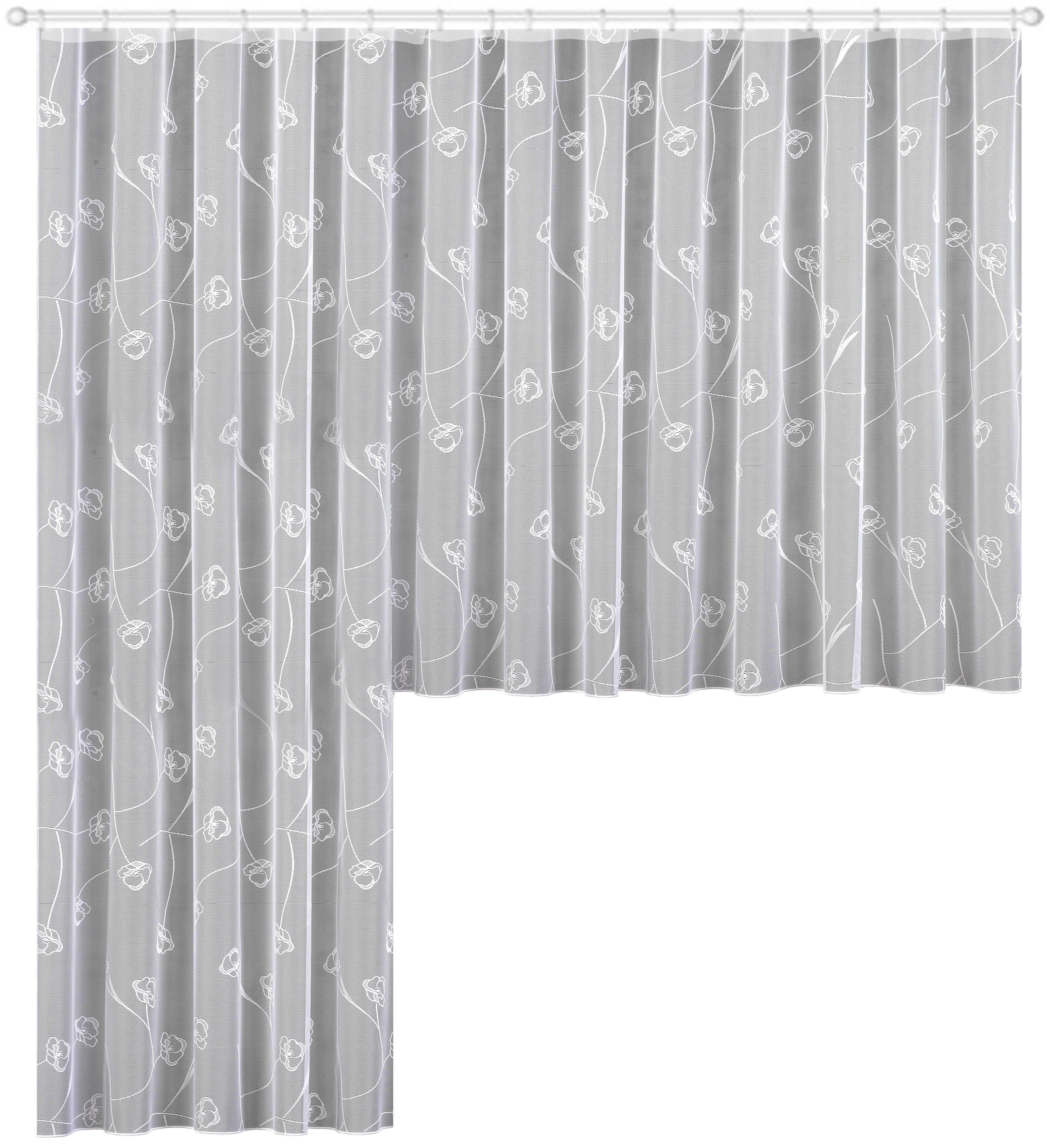 Image of Weckbrodt Gardine "Melia" Smokband 1 Stk. tlg. Jacquard, strukturiert, Allover,Motiv,halbtransparent,Beschwerungsband