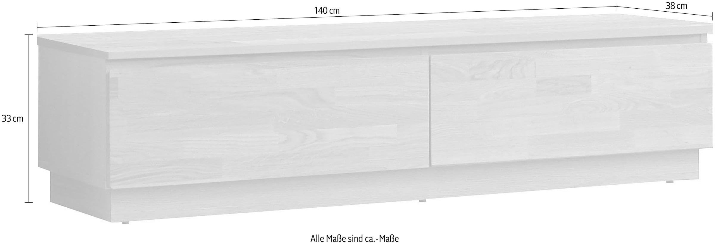 Home affaire Lowboard, Breite 140 cm, teimassiv, FSC®-zertifiziert