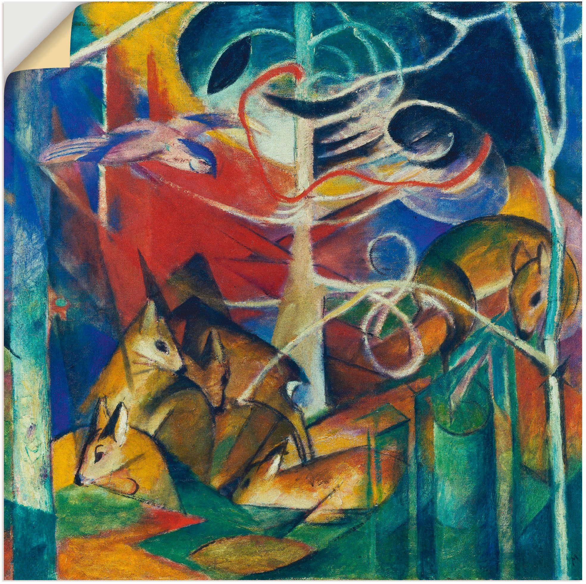 Image of Artland Wandbild »Rehe im Walde I. 1913«, Wildtiere, (1 St.), in vielen Grössen & Produktarten - Alubild / Outdoorbild für den Aussenbereich, Leinwandbild, Poster, Wandaufkleber / Wandtattoo auch für Badezimmer geeignet bei Ackermann Versand Schweiz