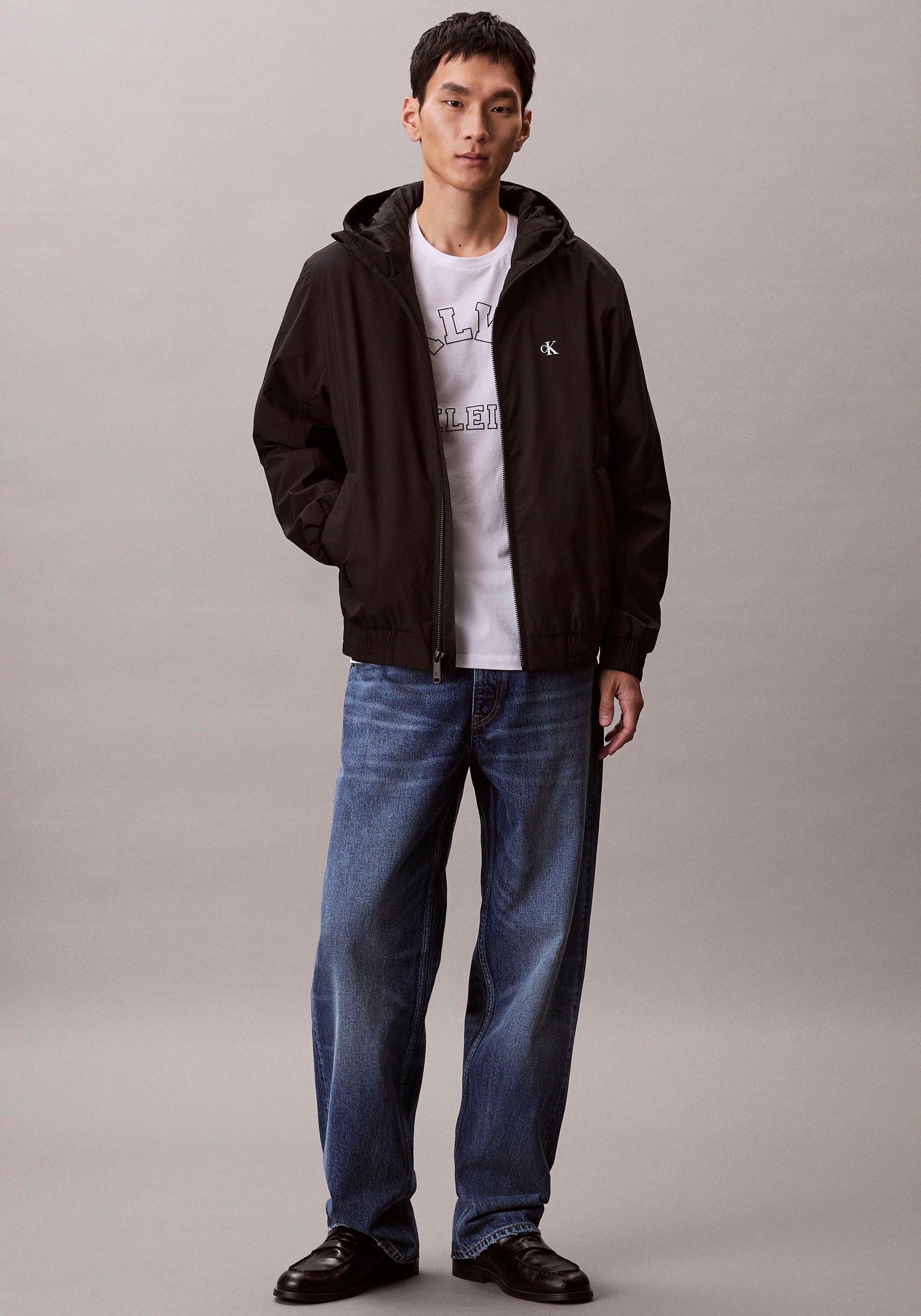 Calvin Klein Jeans Blouson mit Kapuze Regular Fit, verstellbare Kapuze