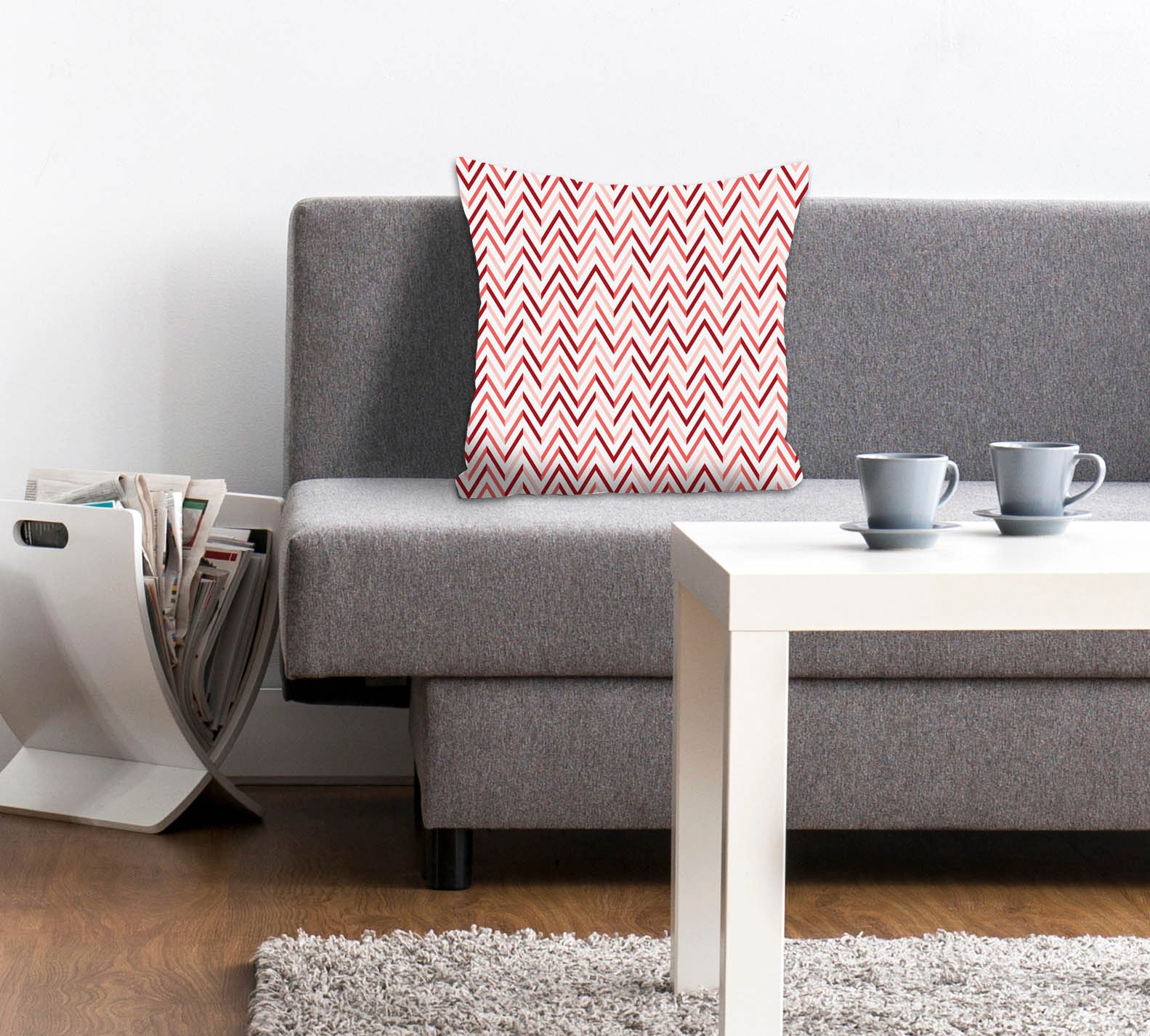 Image of queence Dekokissen "Aron" Kissenhülle,Zick-Zack Muster,Pink,Rosa,Geometrisch,Modern,Trendy