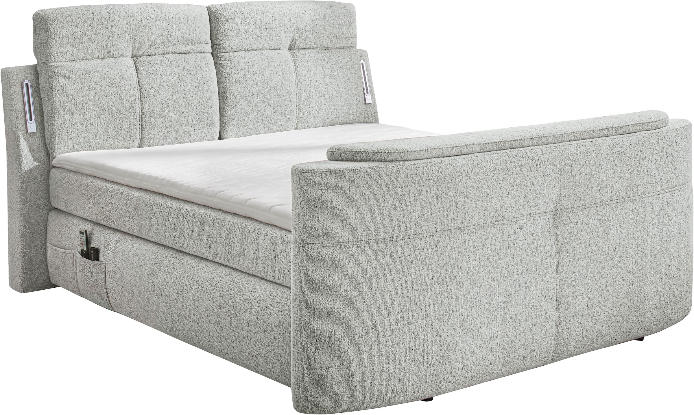 Jockenhöfer Gruppe Boxspringbett »Movie Star in der Grösse 180x200cm« mit versenkbarem TV-Lift und Fernbedienung, verstellbare Kopfstützen